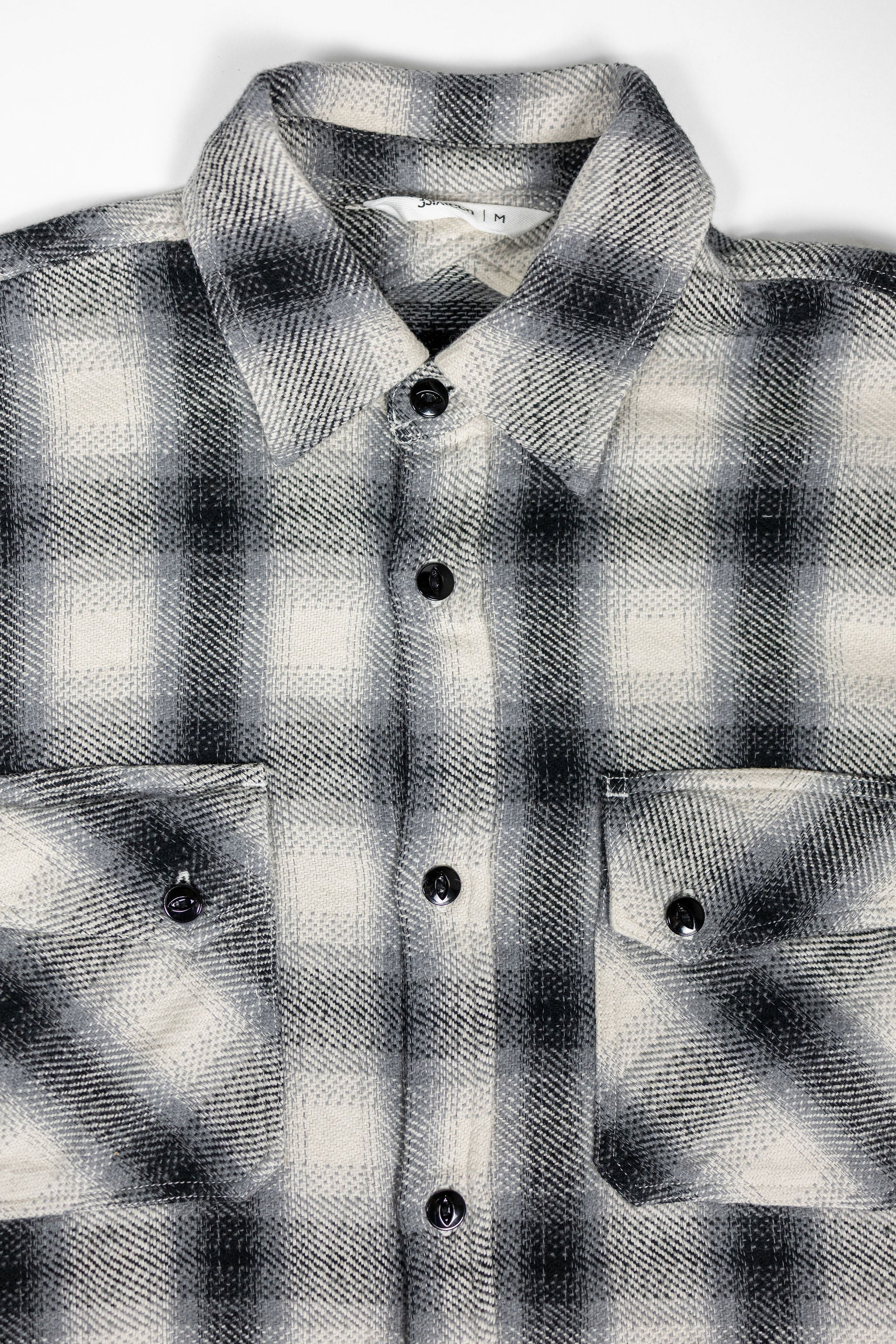 3sixteen Crosscut Flannel - Cream/Black Plaid - Image 5