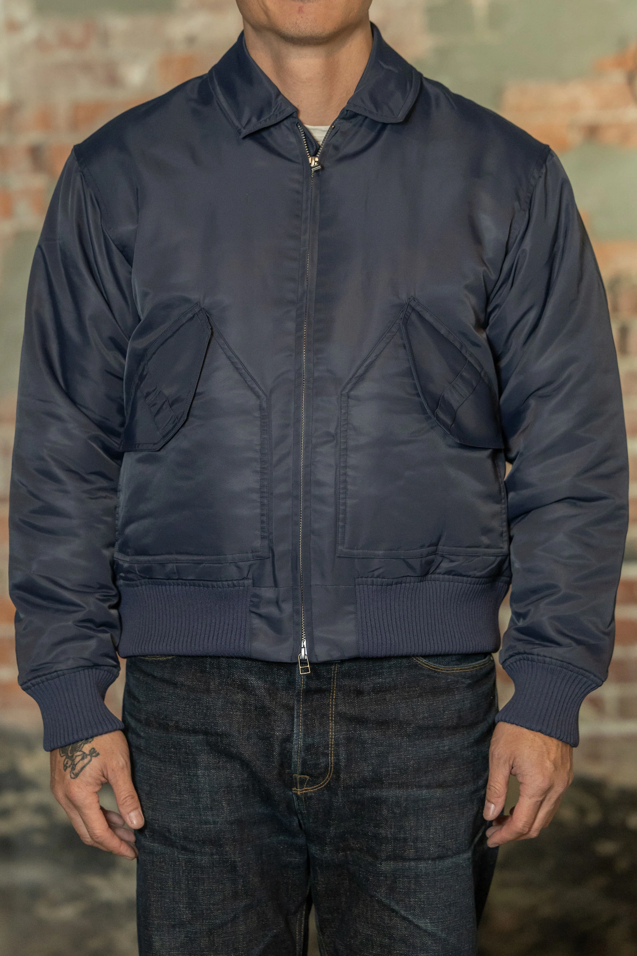 3sixteen CWU Flight Jacket - Blue Aviator Satin