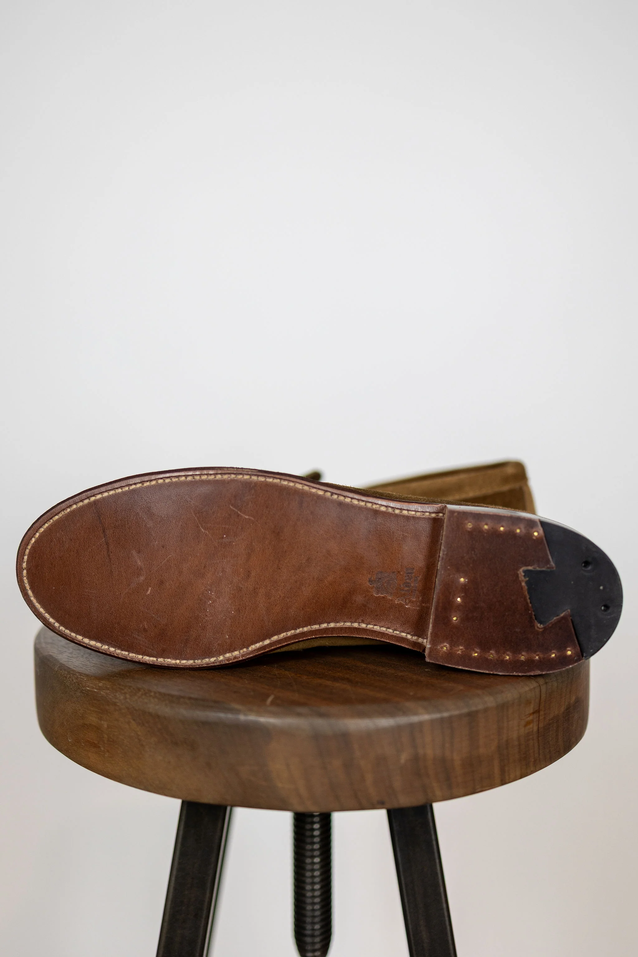 Alden 6243F Unlined Leisure Handsewn Penny Loafer LHS - Snuff Suede - Image 5