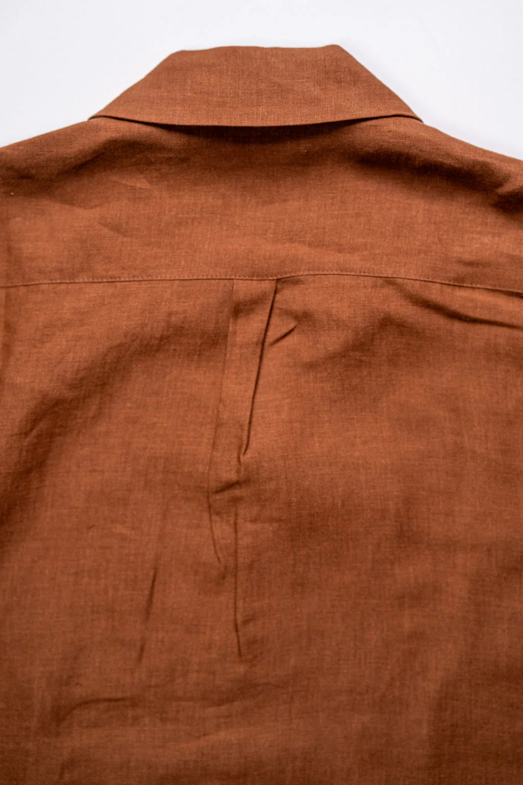 Blluemade Spread Collar Shirt - Leather Belgian Linen - Image 8