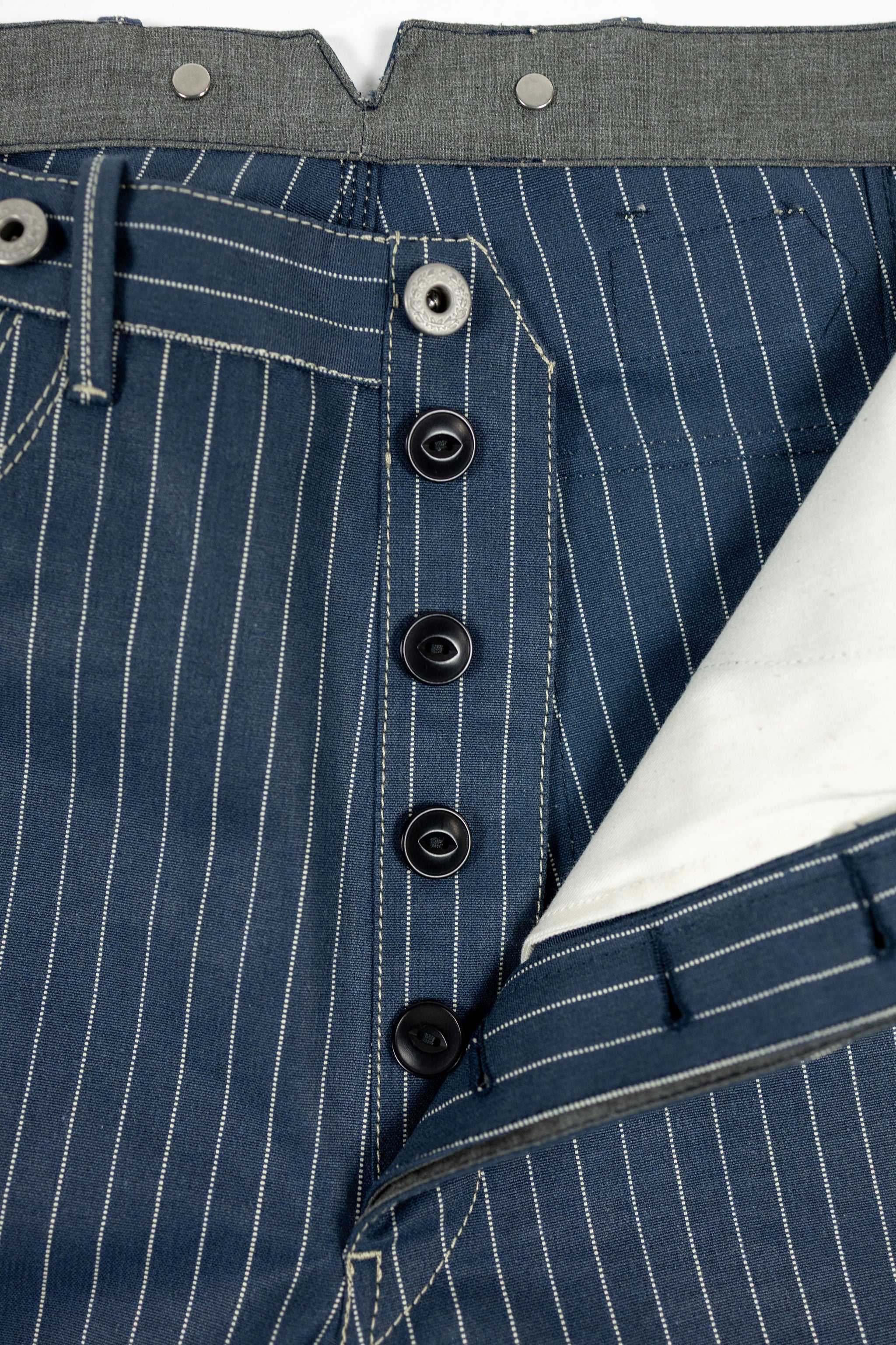 Blue Blanket IJ2 IT127 Waist Overall - Italian Custom Indigo Pinstripe Selvedge Denim - Image 9