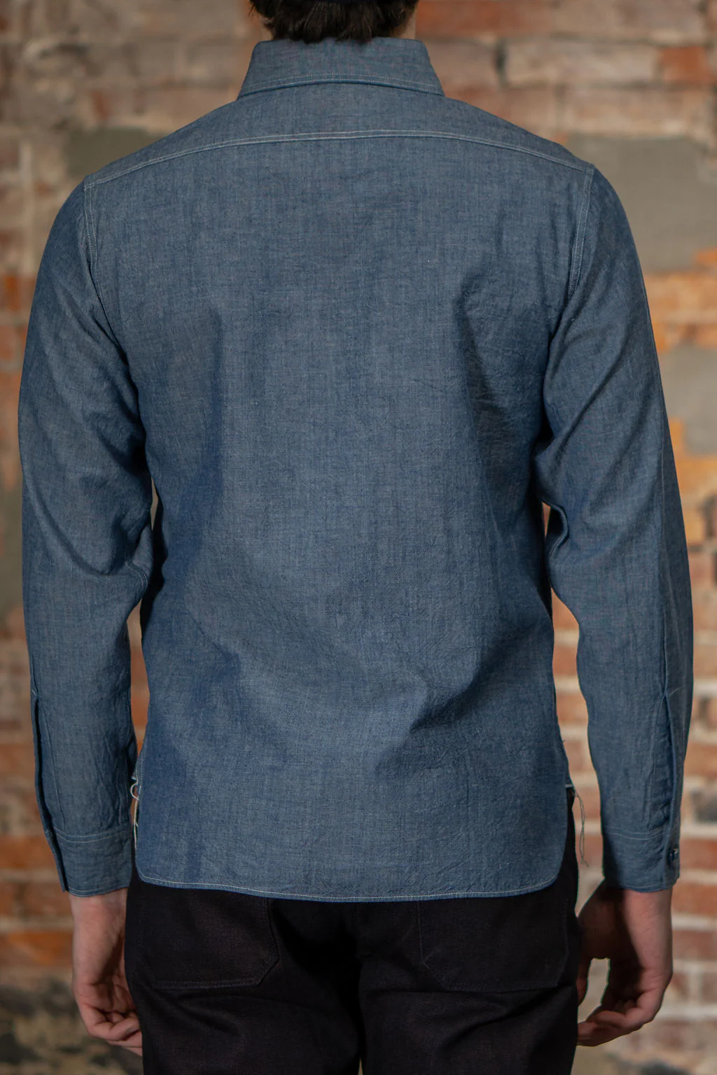 Buzz Rickson's BR25995 Chambray Work Shirt - Blue - Image 3