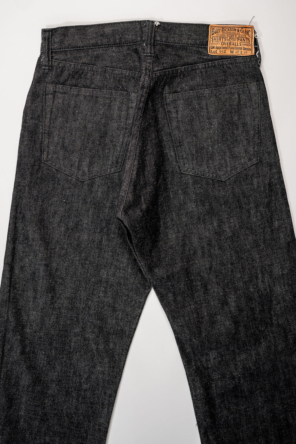 Buzz Rickson's BR43042 World War II Black Denim Waist Overalls - One Wash - Image 7