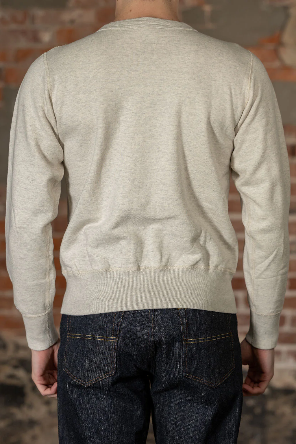 Buzz Rickson's BR65622 Set-in Crew Neck Sweatshirt - Oatmeal - Image 3