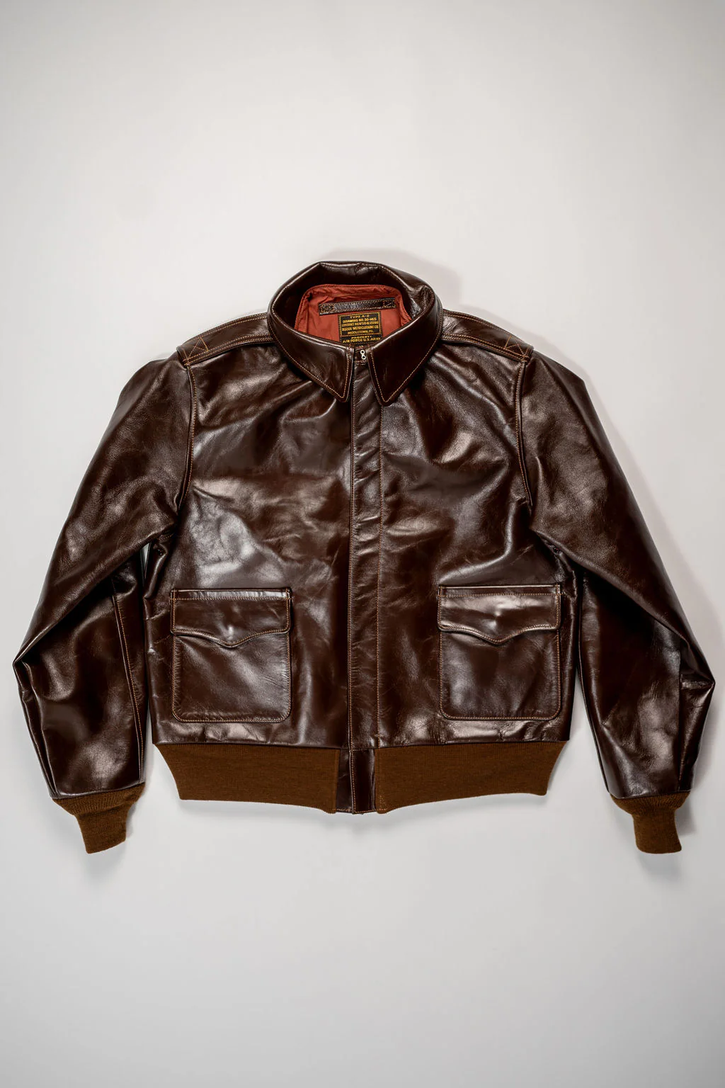 Buzz Rickson's BR80593 Type A-2 “Contract no. w535 AC-23380 Rough Wear Clothing co.” - S/Brown - Image 4