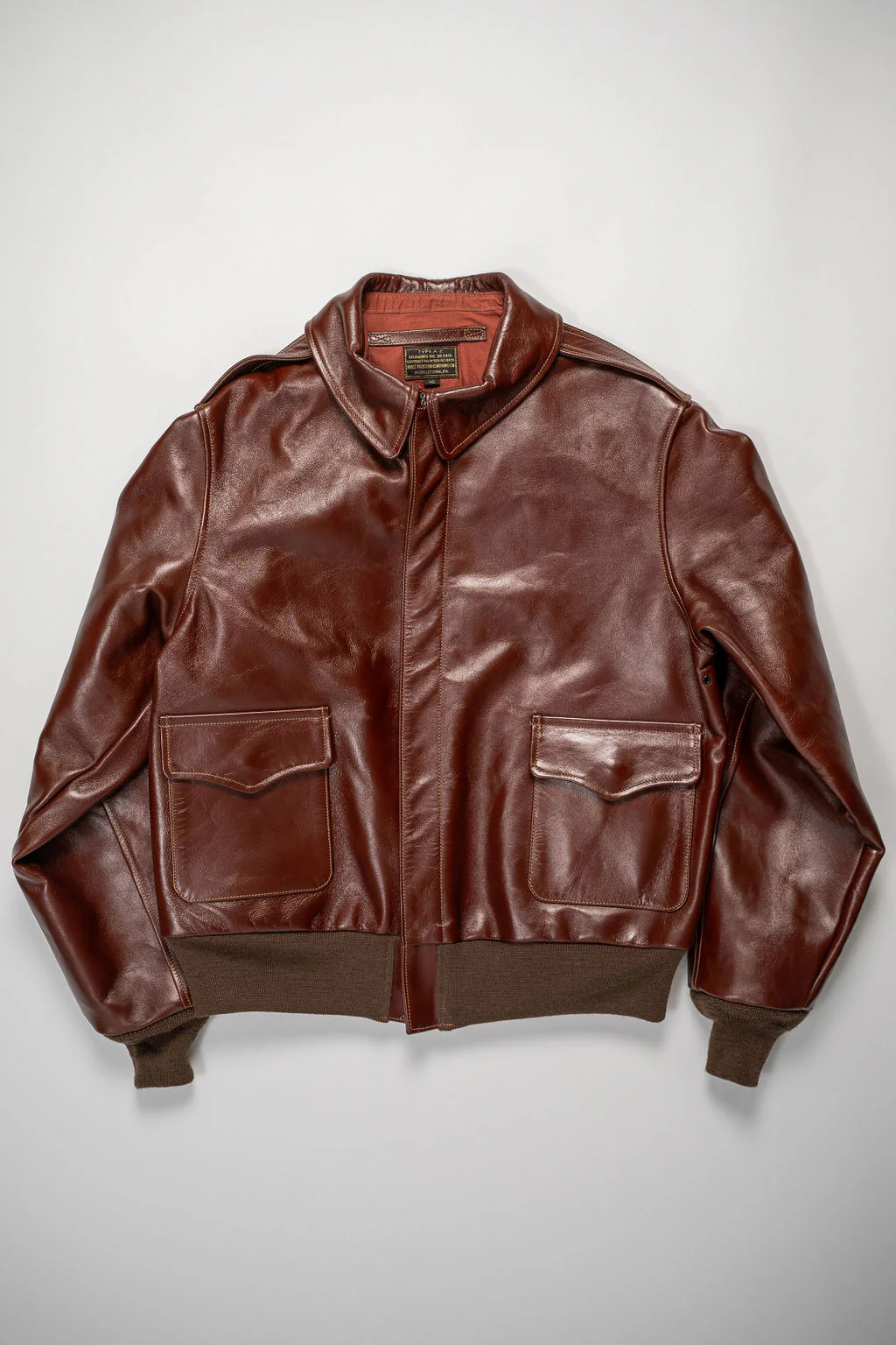 Buzz Rickson's BR80595 Type A-2 “Contract no. w535 AC-18091 Rough Wear Clothing co.” - R/Brown - Image 4