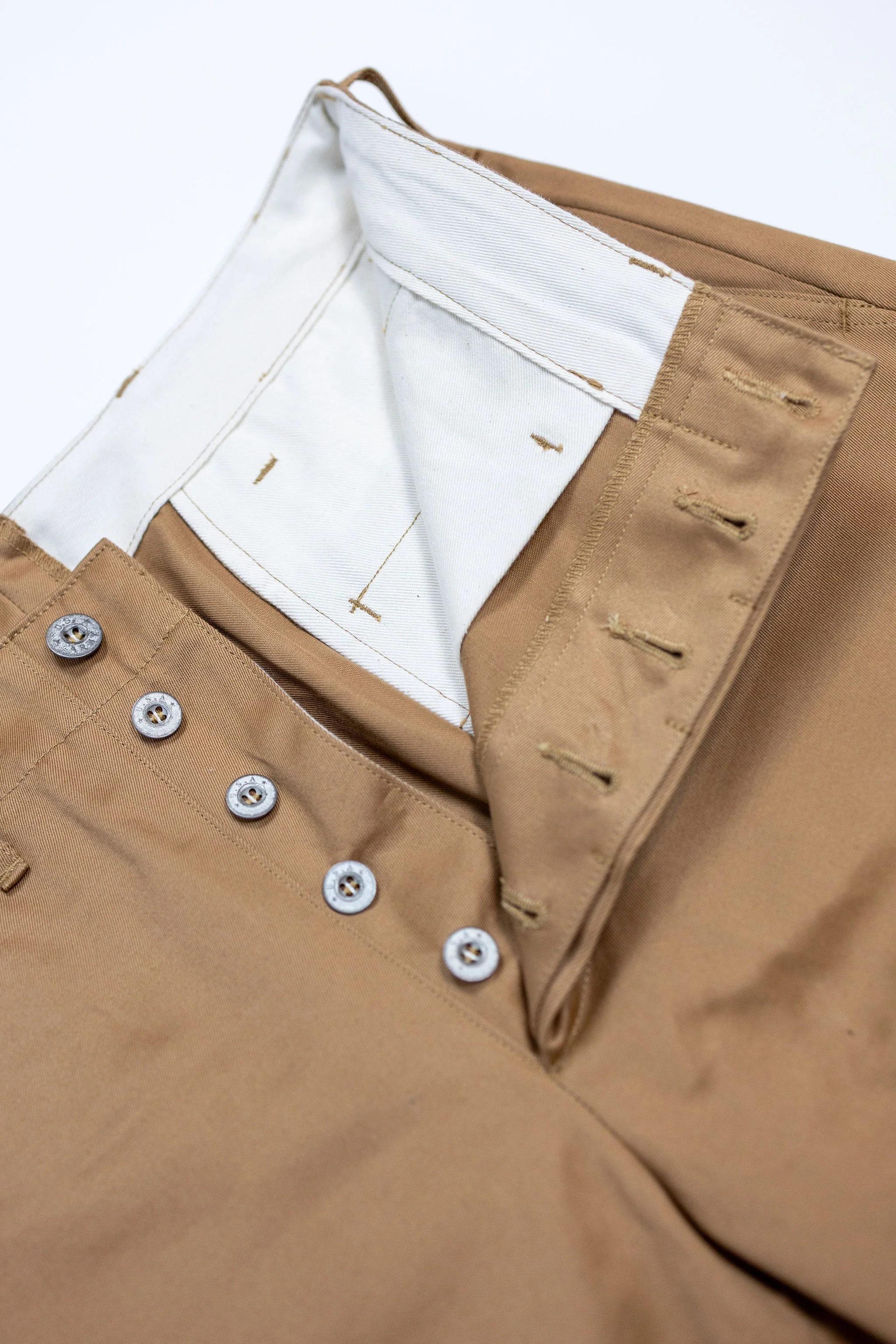 Buzz Rickson's M43035 Early Military Chinos 1945 Model (One Wash) - Camel - Image 9
