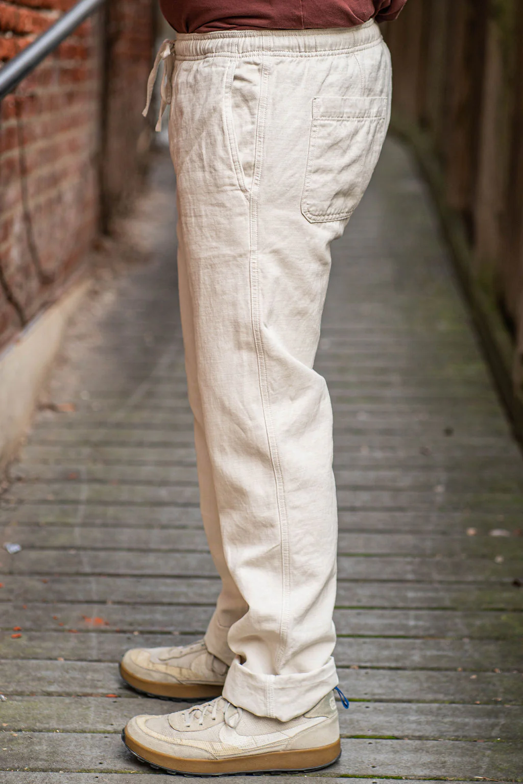 C.O.F. Drawstring Pants - Light Cotton Linen Ecru - Image 2