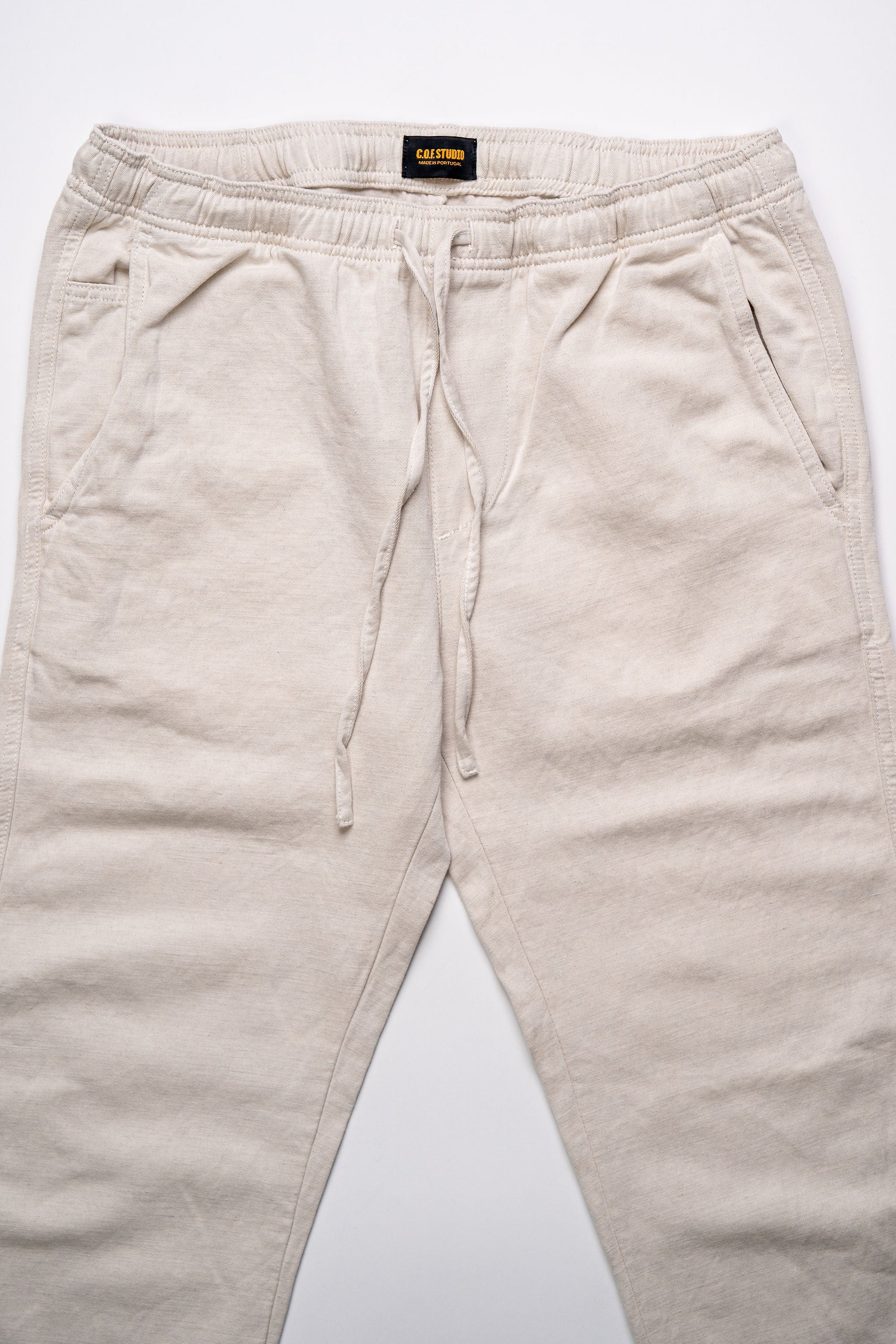 C.O.F. Drawstring Pants - Light Cotton Linen Ecru - Image 4