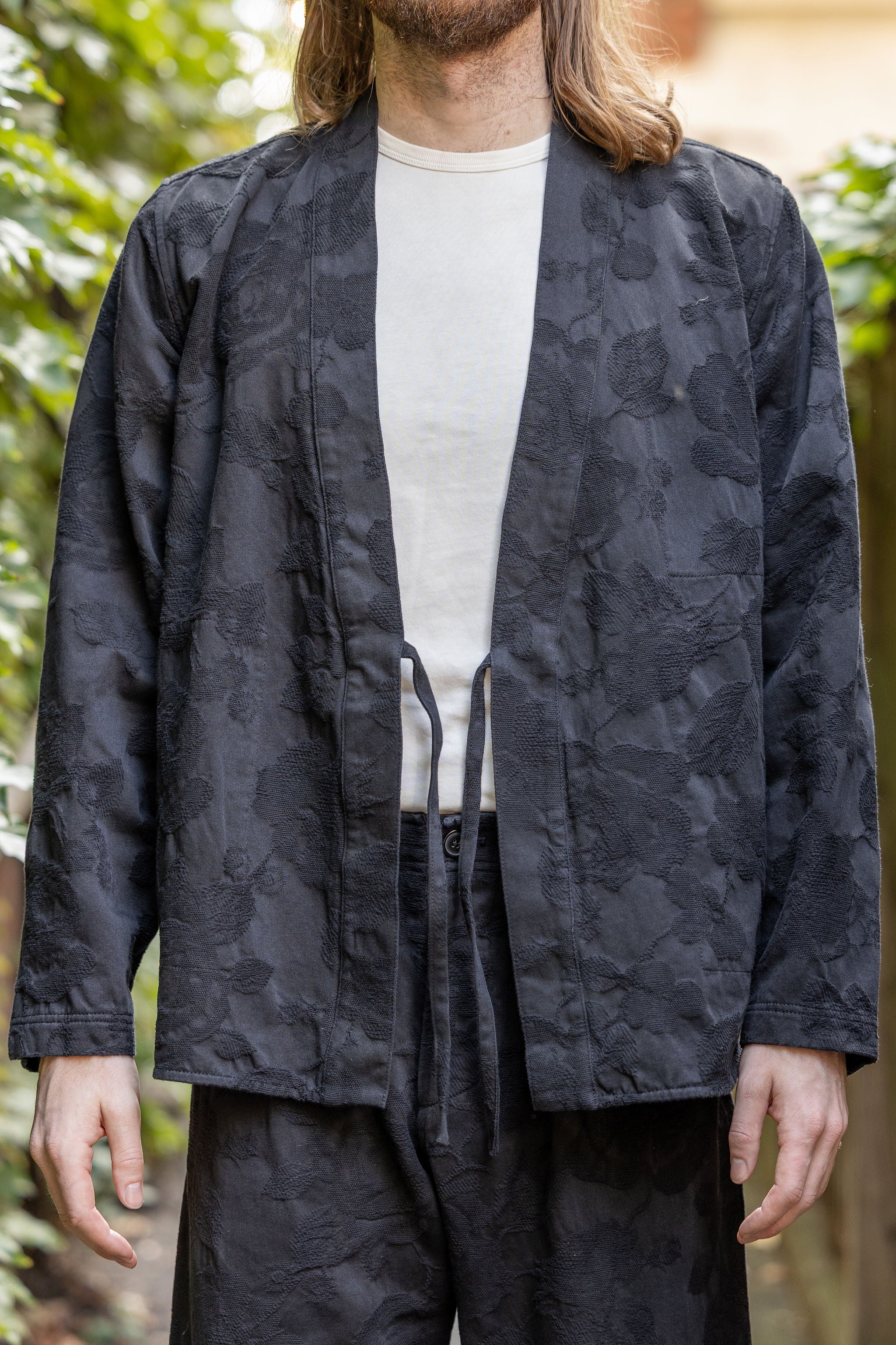 Hansen Garments Roman Loose Cut Jacket - Black Flowers - Image 4