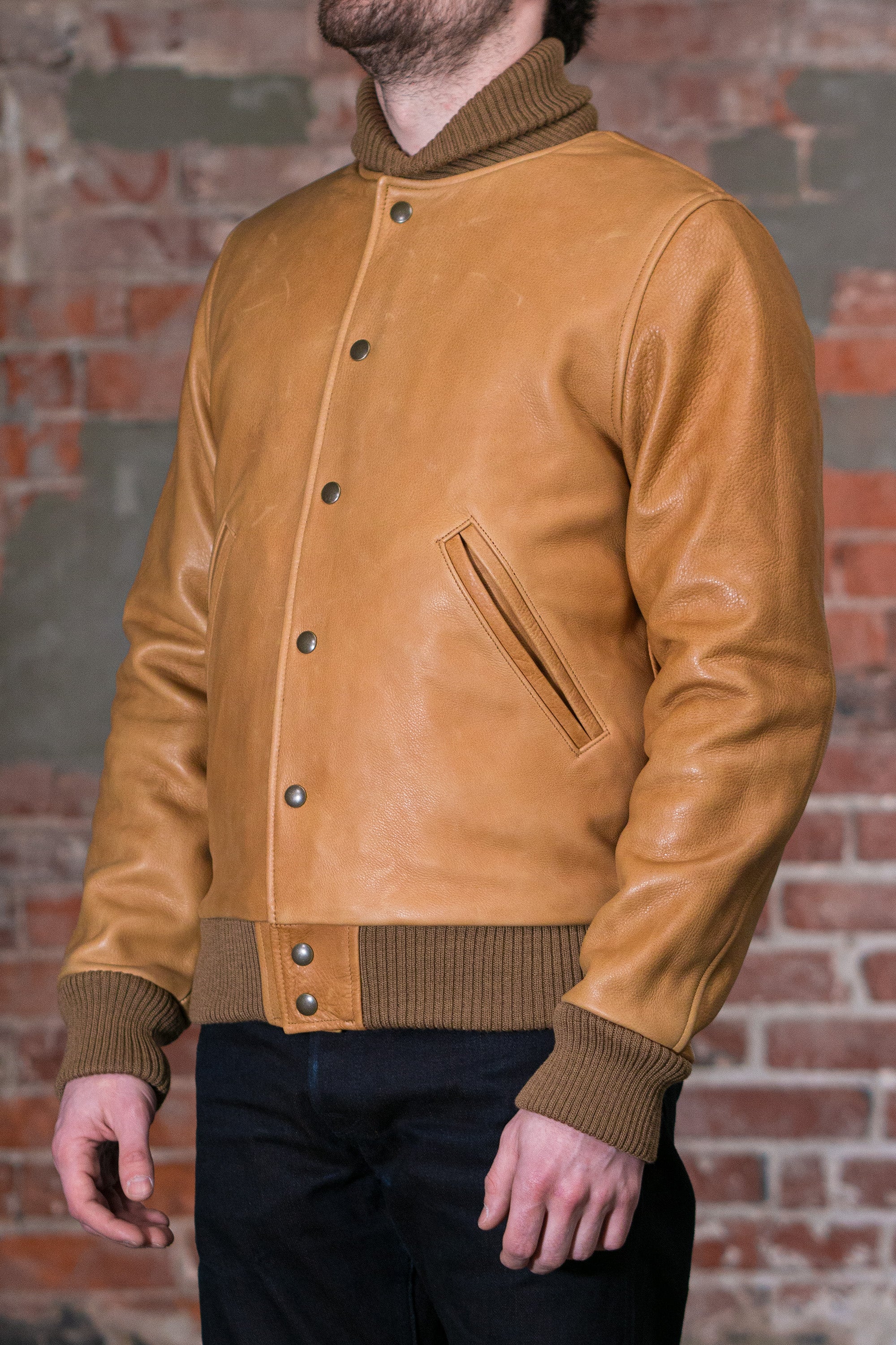 Dehen 1920 All-City Leather Jacket - Rust - Image 2