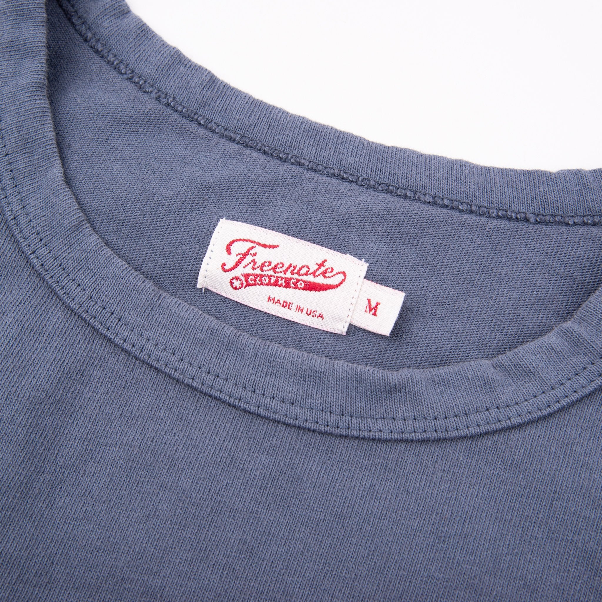 Freenote Cloth 13oz Pocket T-Shirt - Faded Blue - Image 6