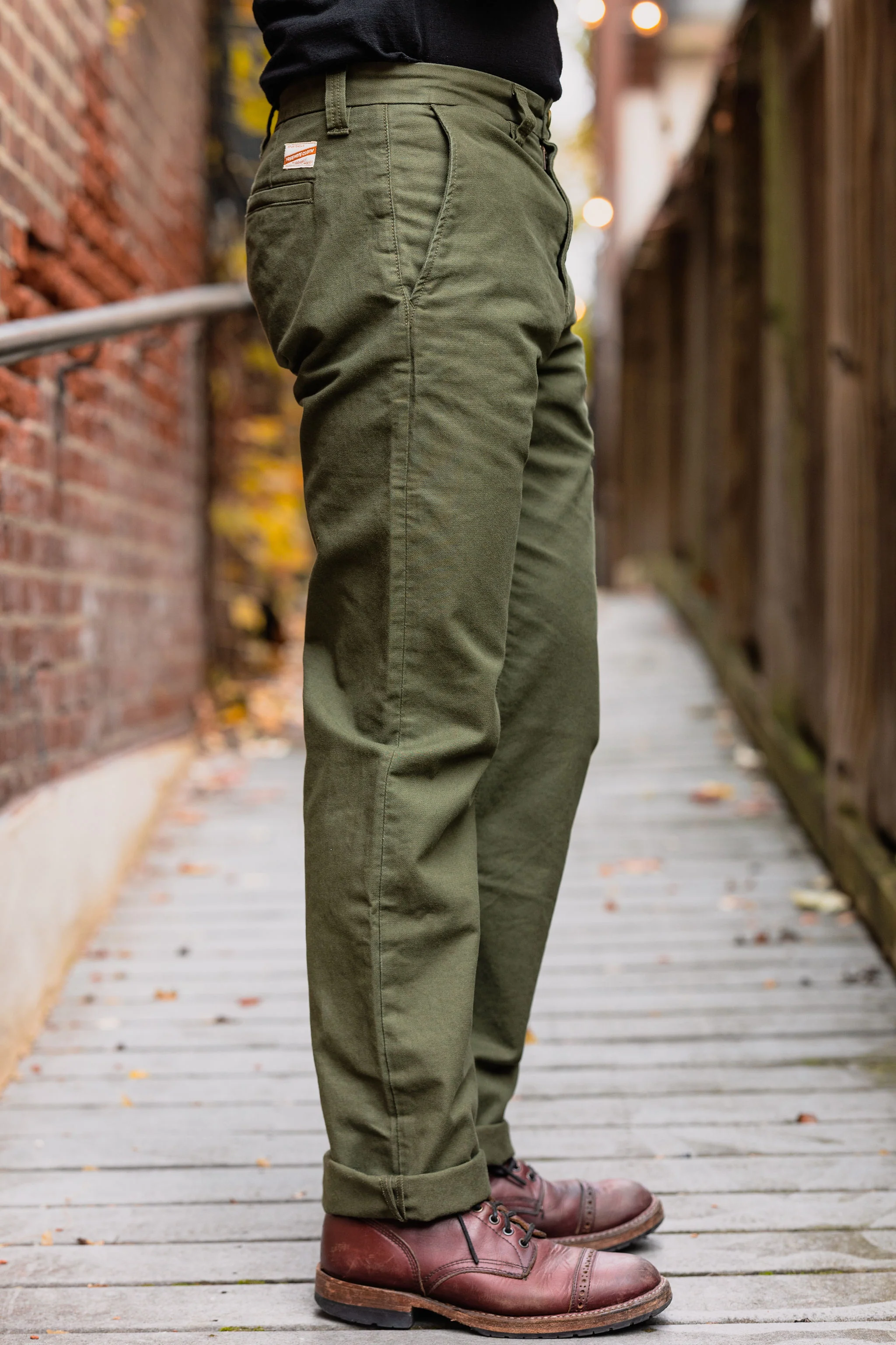 Freenote Cloth Deck Pant - Olive - Image 2