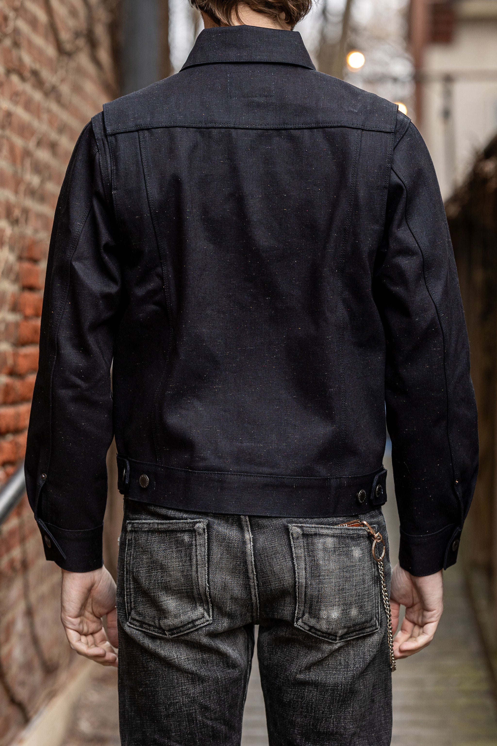 Freenote Cloth Riders Jacket - 14oz Raw Fleck - Image 3