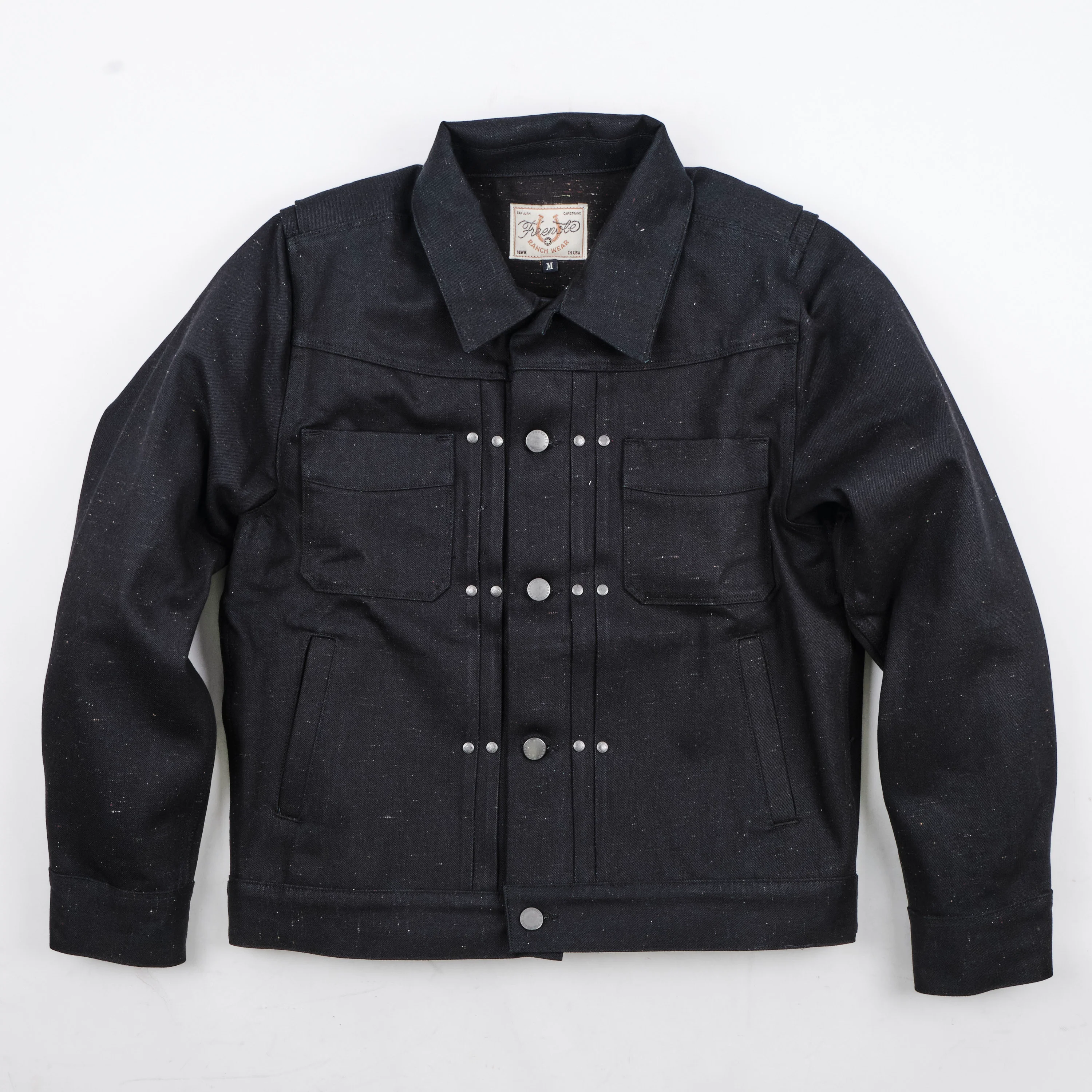 Freenote Cloth Riders Jacket - 14oz Raw Fleck - Image 4