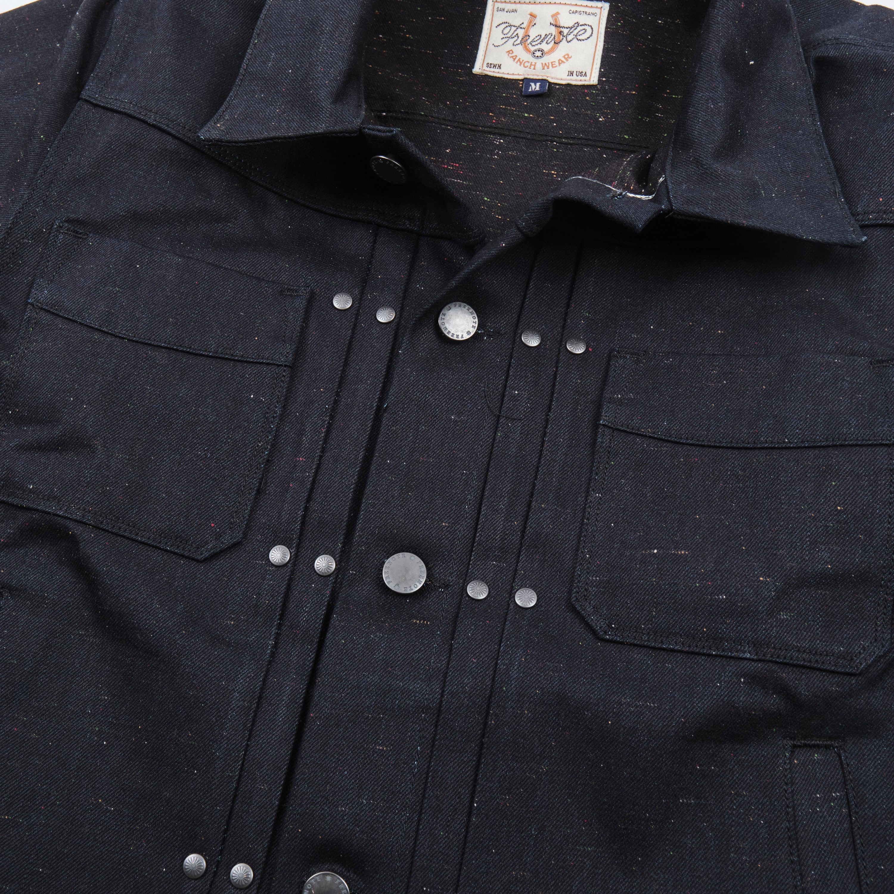 Freenote Cloth Riders Jacket - 14oz Raw Fleck - Image 6