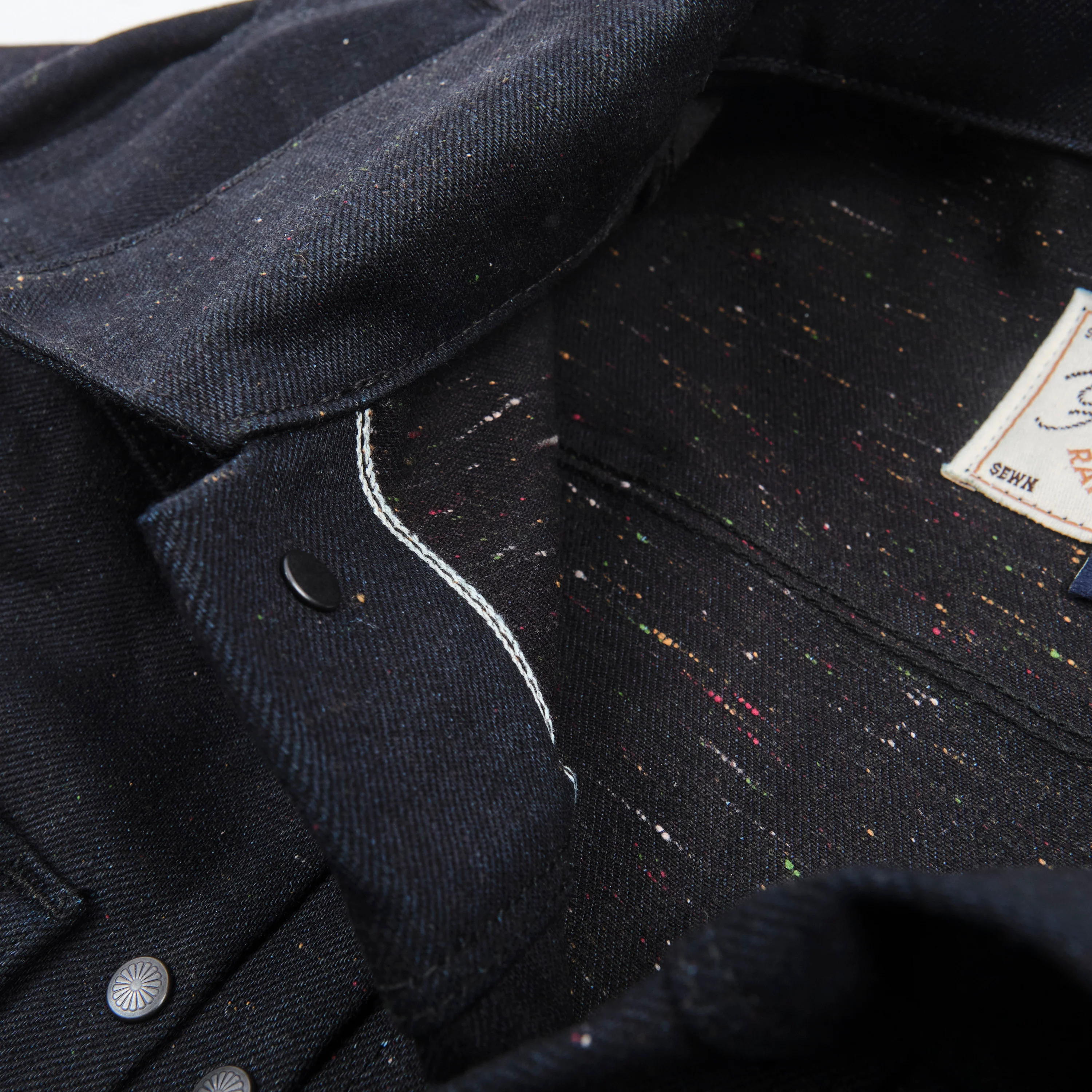 Freenote Cloth Riders Jacket - 14oz Raw Fleck - Image 7