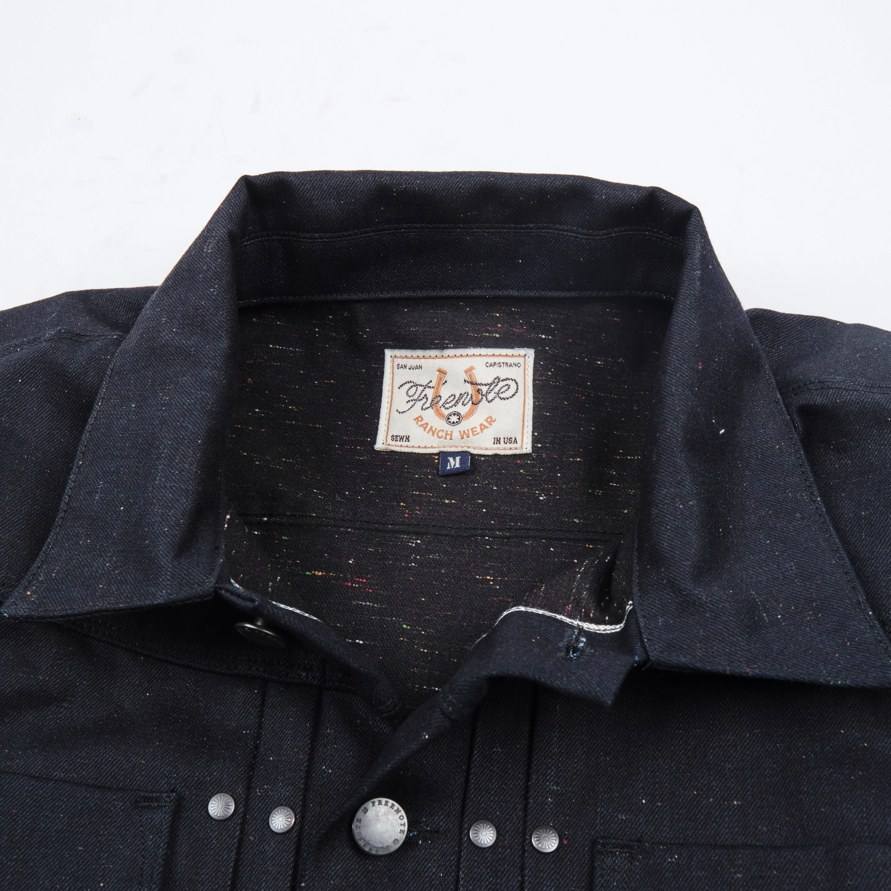 Freenote Cloth Riders Jacket - 14oz Raw Fleck - Image 8