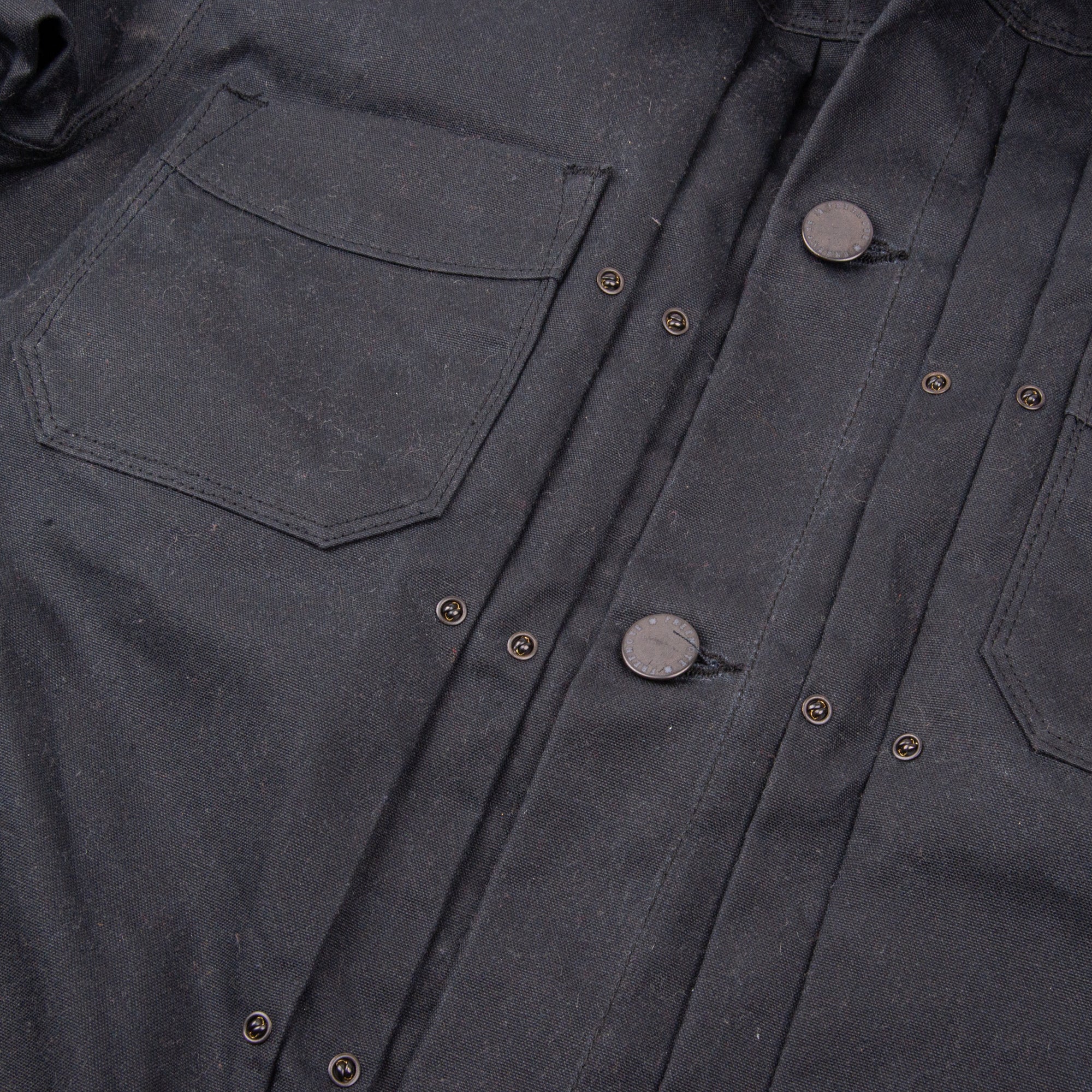 Freenote Cloth Riders Jacket Waxed Canvas - Black - Image 6