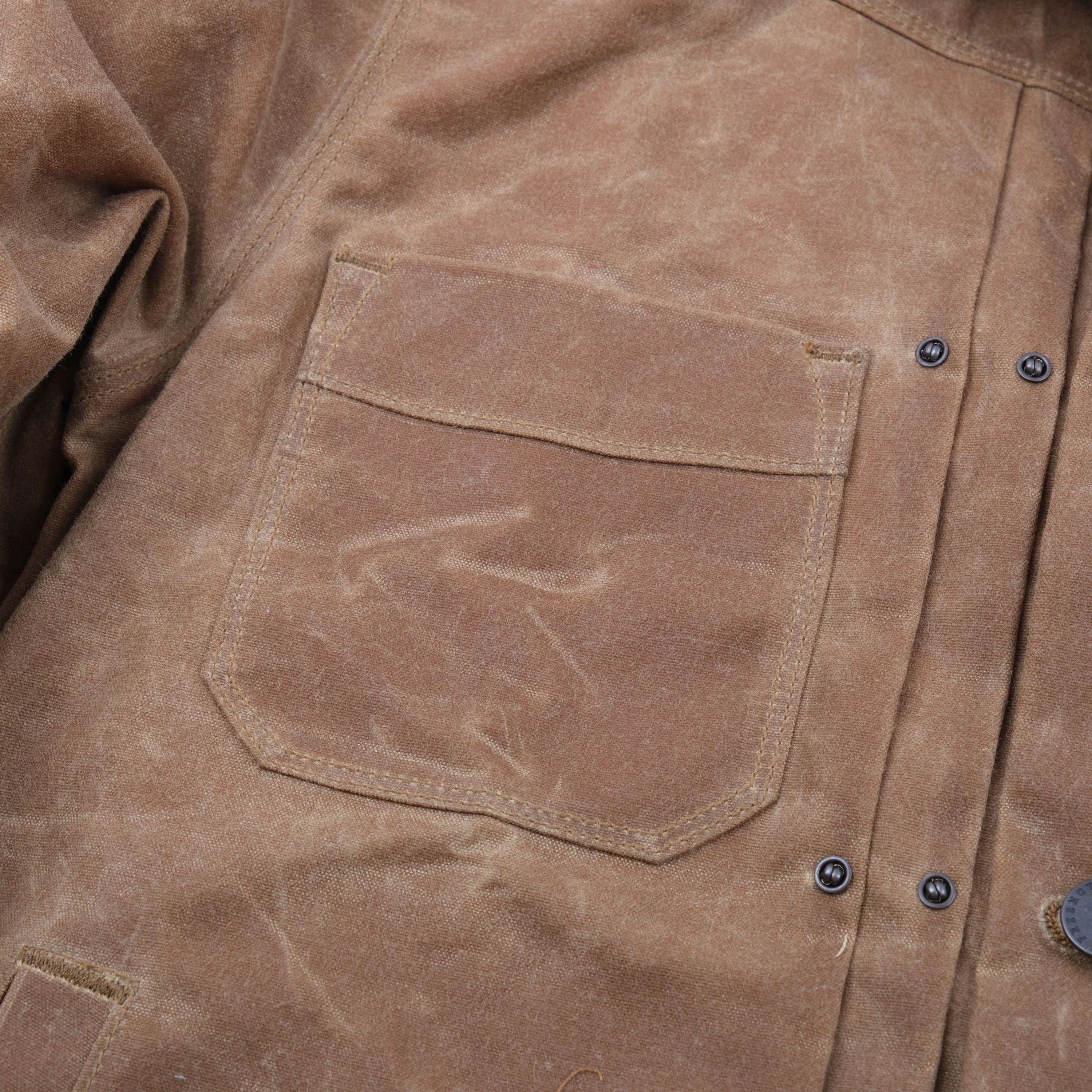 Freenote Cloth Riders Jacket Waxed Canvas- Rust - Image 10