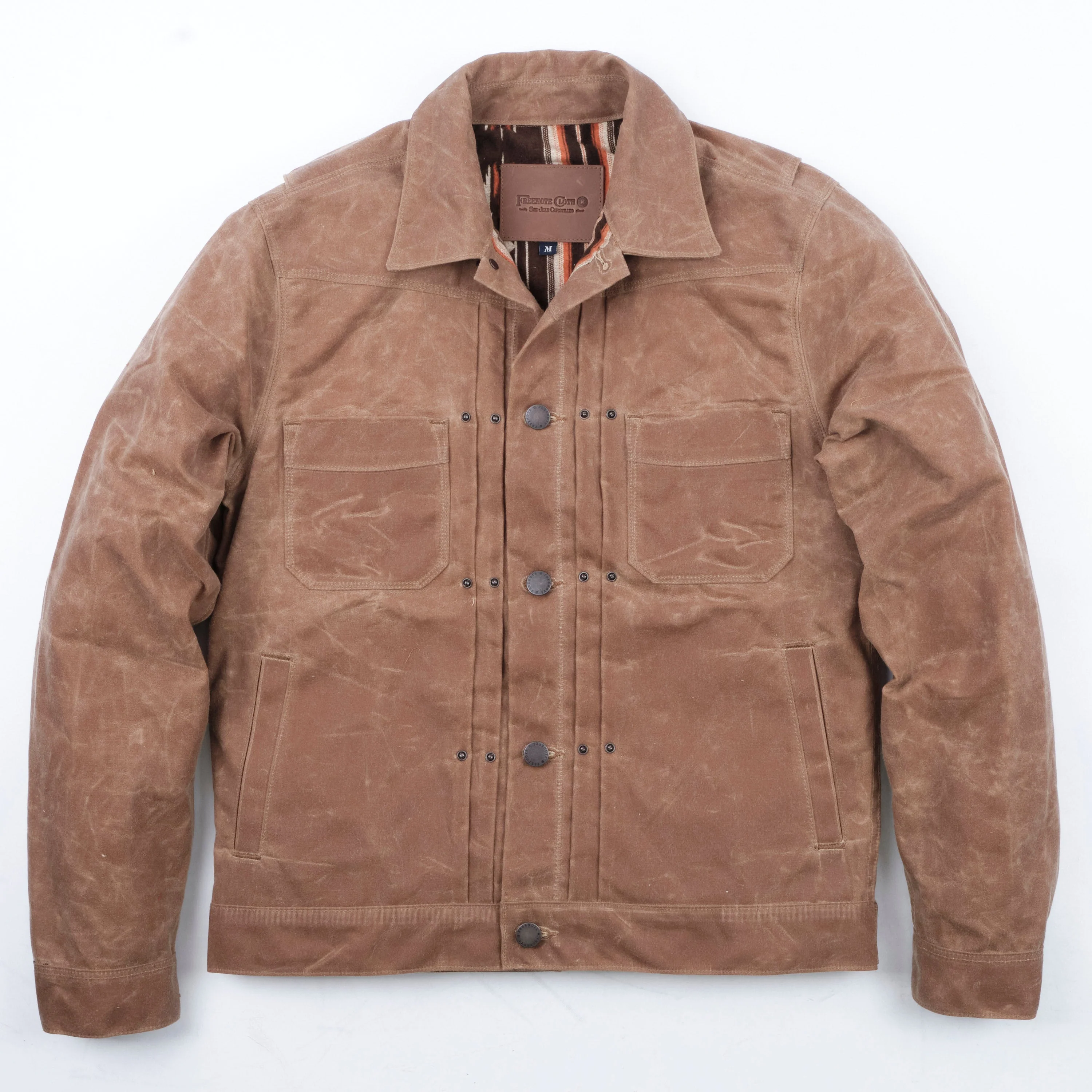 Freenote Cloth Riders Jacket Waxed Canvas- Rust - Image 4