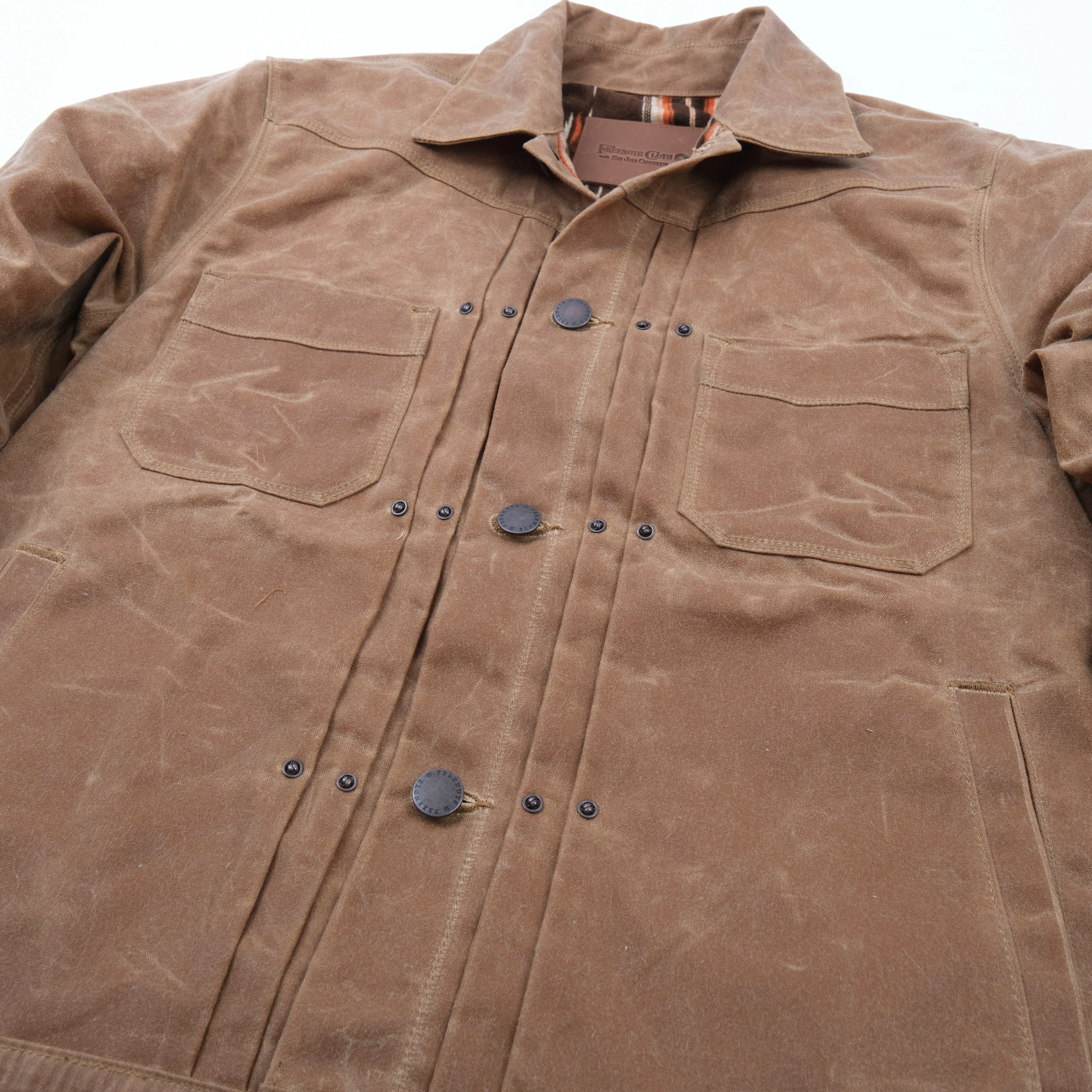 Freenote Cloth Riders Jacket Waxed Canvas- Rust - Image 7