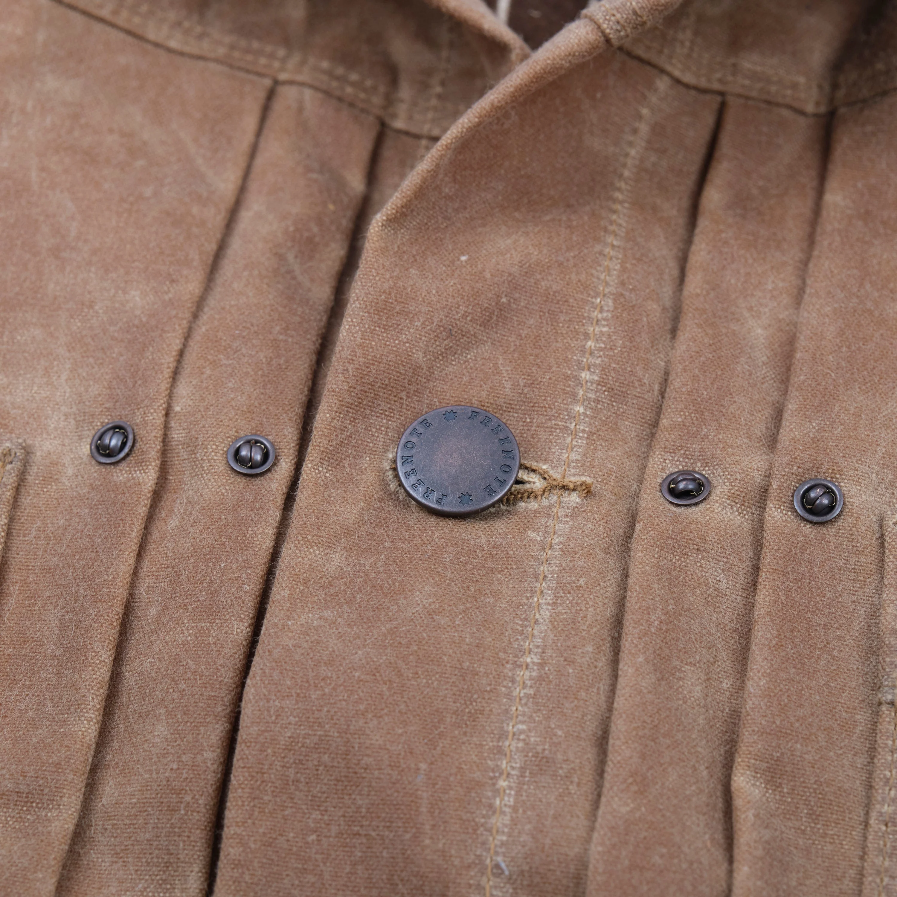 Freenote Cloth Riders Jacket Waxed Canvas- Rust - Image 9