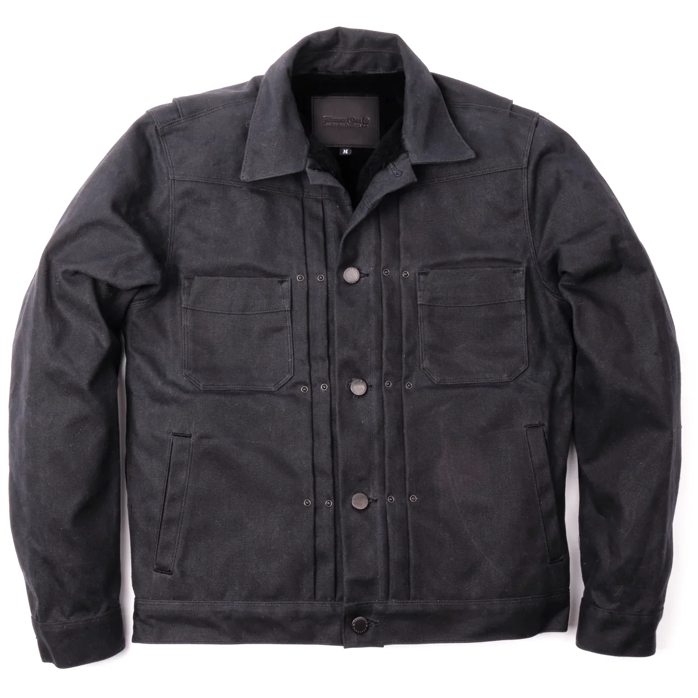Freenote Cloth Heavy Waxed Riders Jacket - Black Alpaca - Image 4