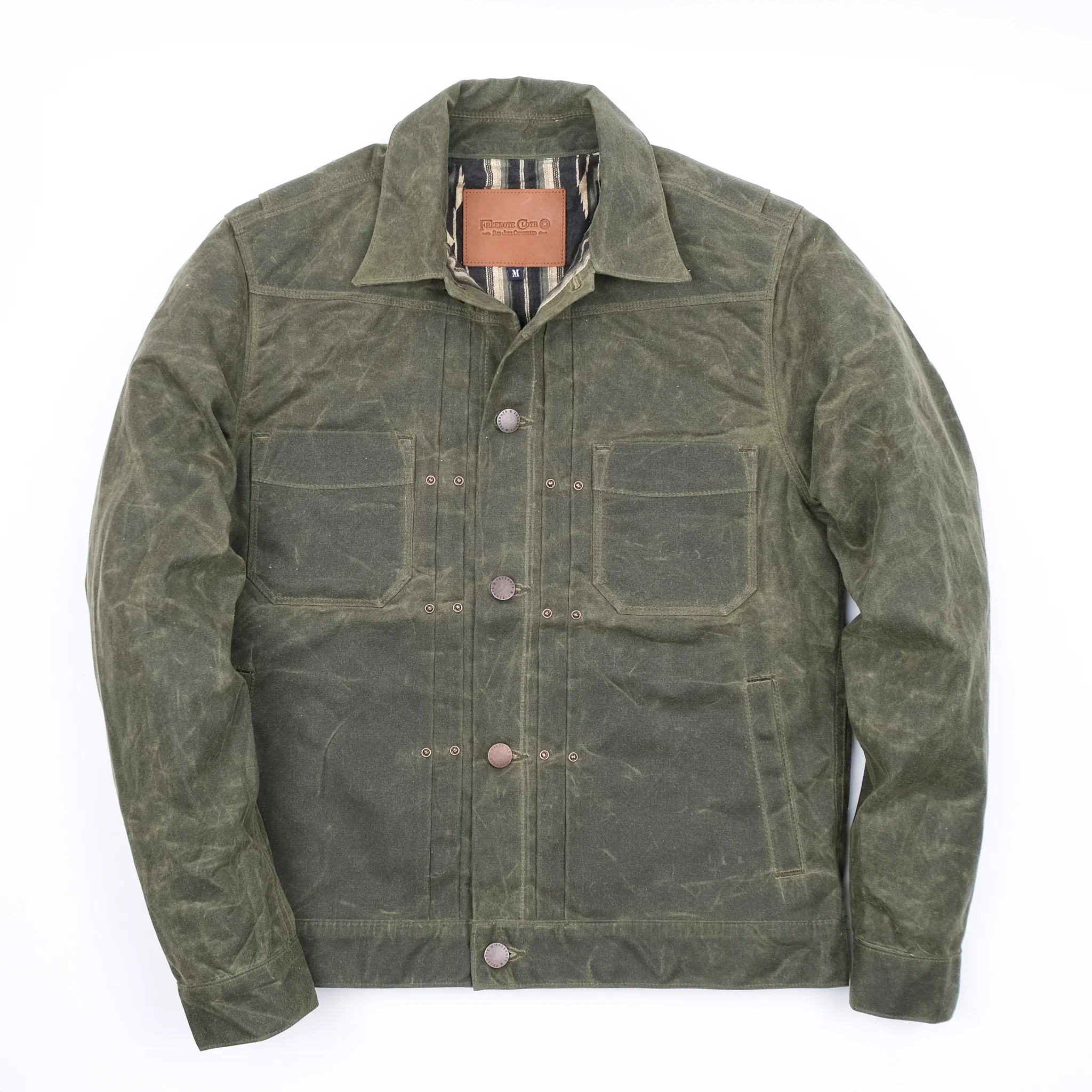 Freenote Cloth Waxed Riders Jacket - Olive - Image 4