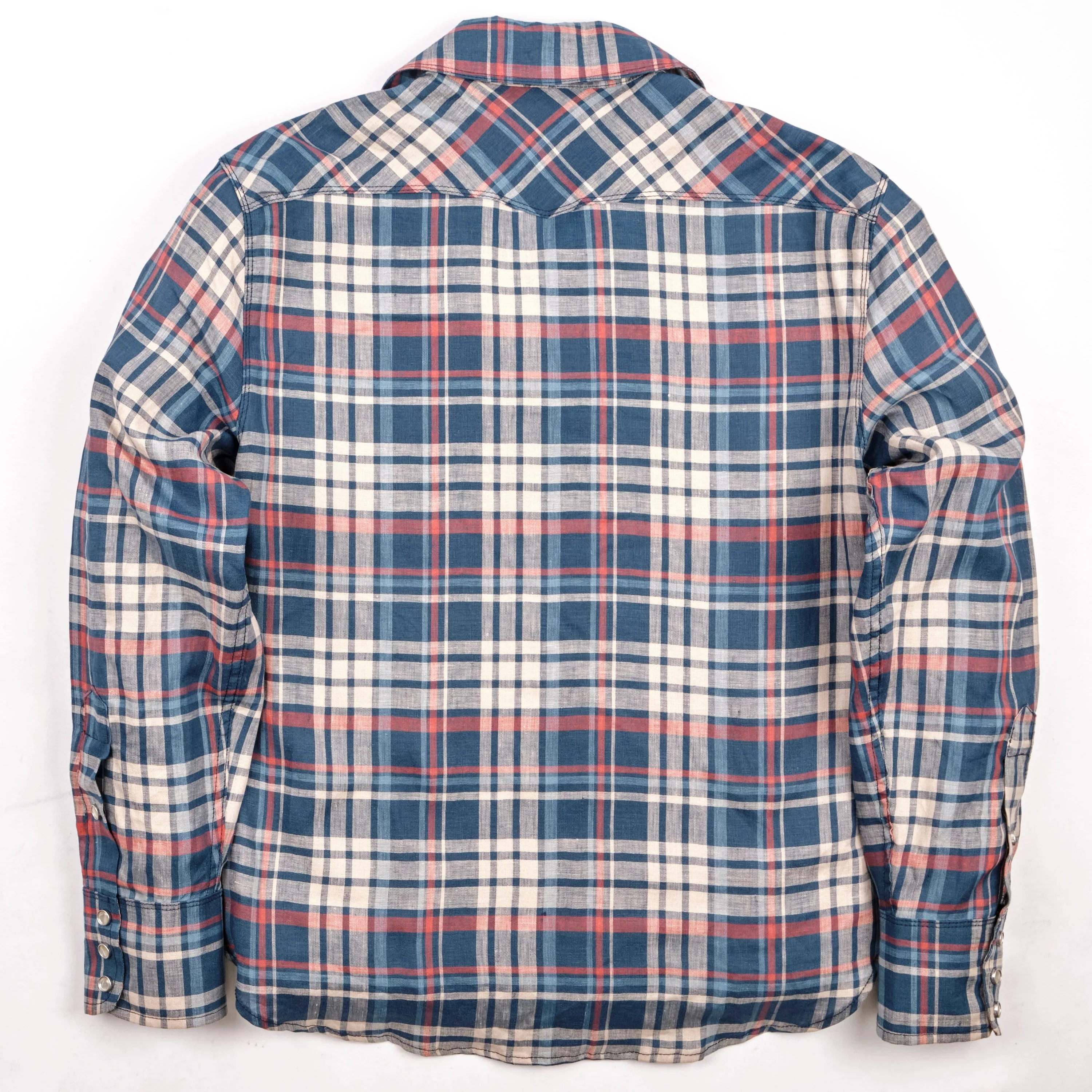 Freenote Cloth Western Scout - Kingfisher Blue Plaid - Image 13