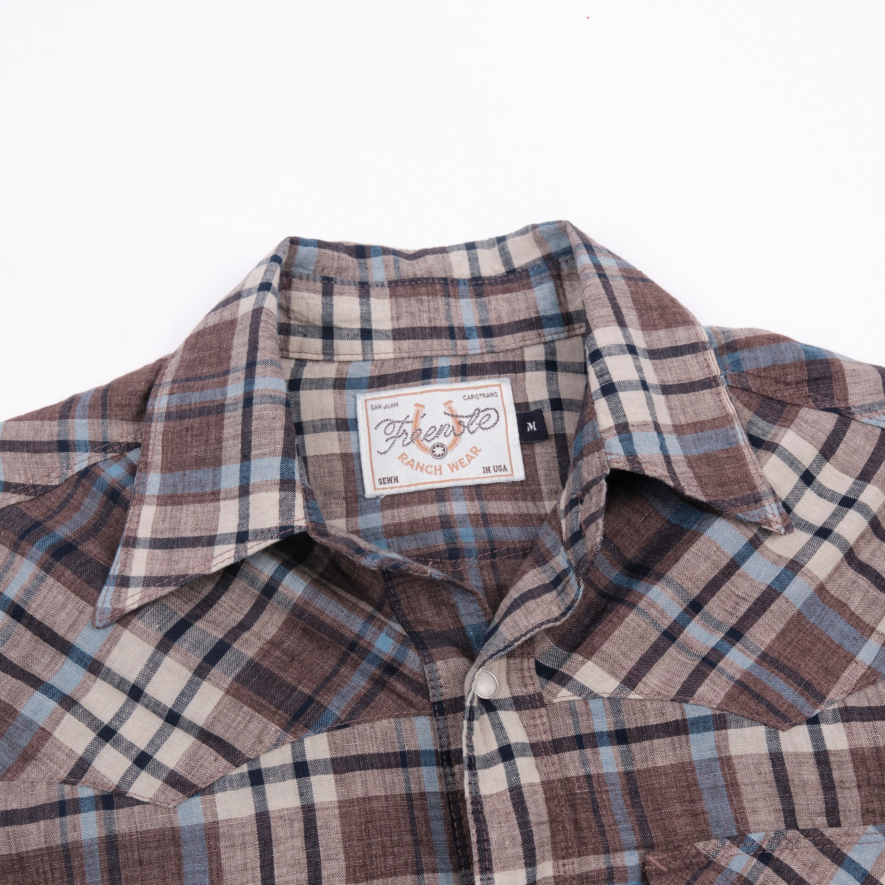 Freenote Cloth Western Scout - Pheasant Brown Plaid - Image 6