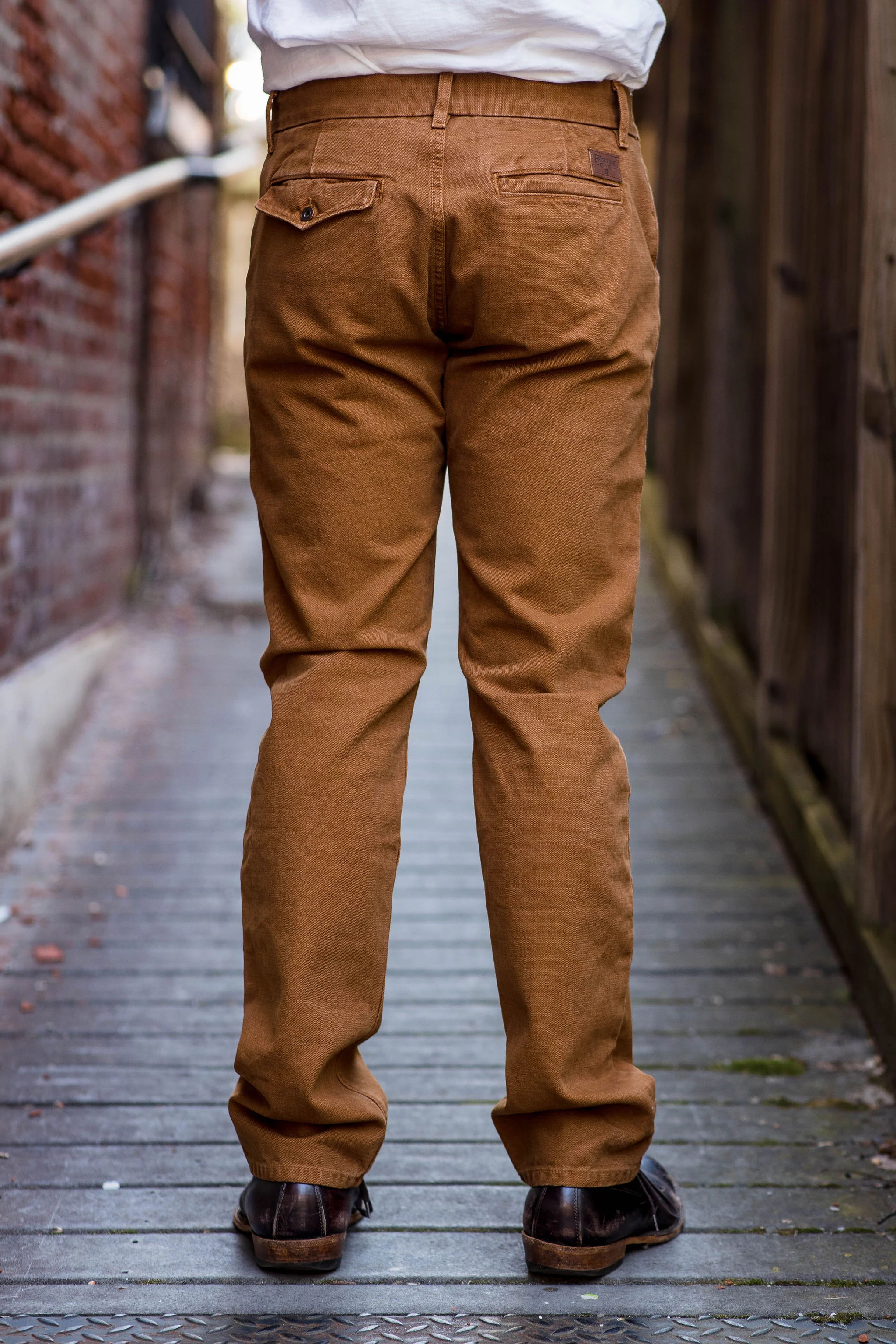 Freenote Cloth Workers Chino Slim Fit - 14oz Slub Rust - Image 3
