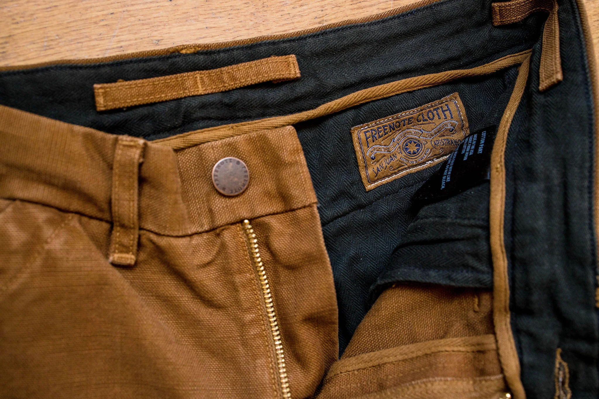 Freenote Cloth Workers Chino Slim Fit - 14oz Slub Rust - Image 8