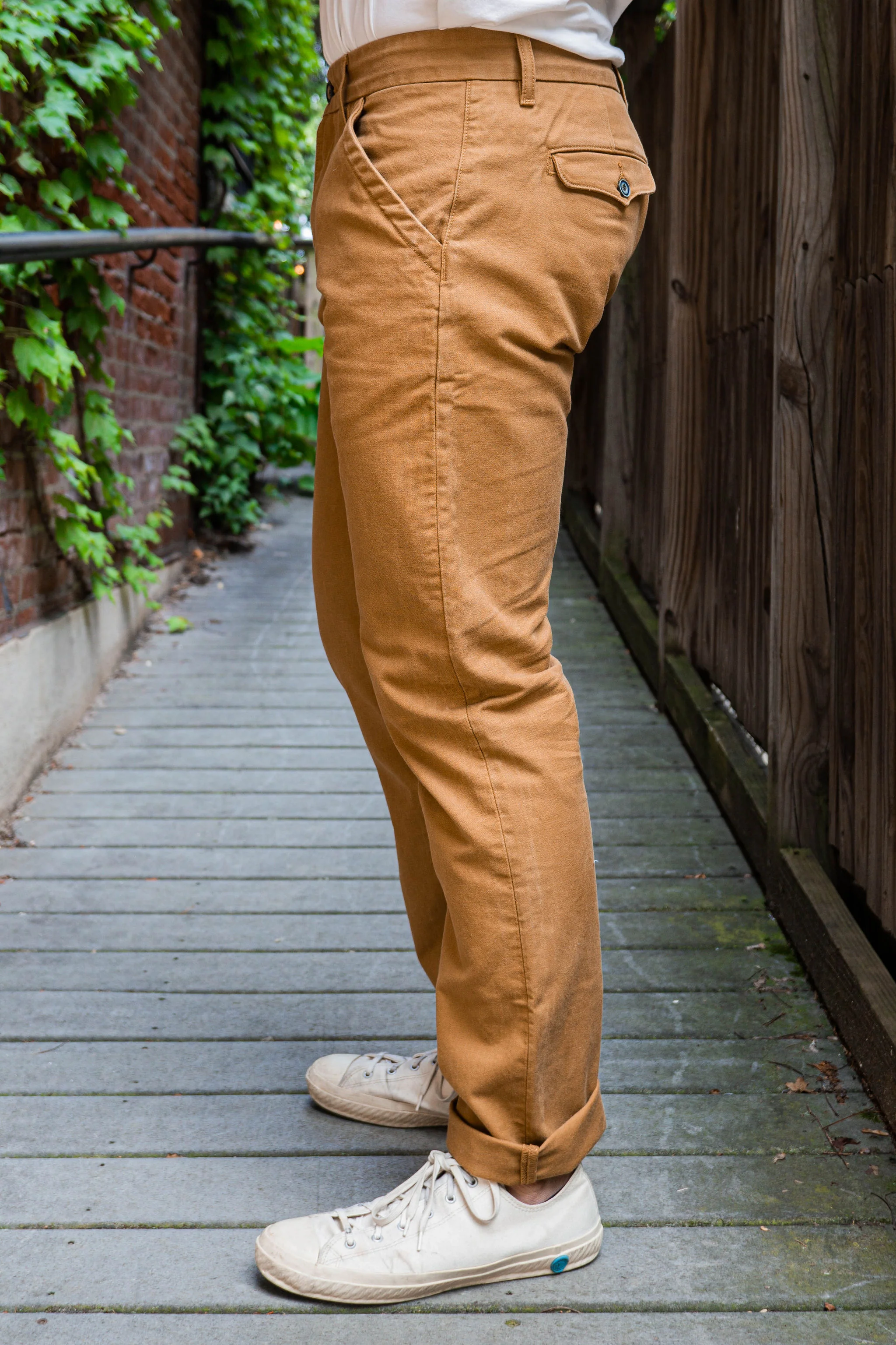 Freenote Cloth Workers Chino Slim Fit - Khaki - Image 3