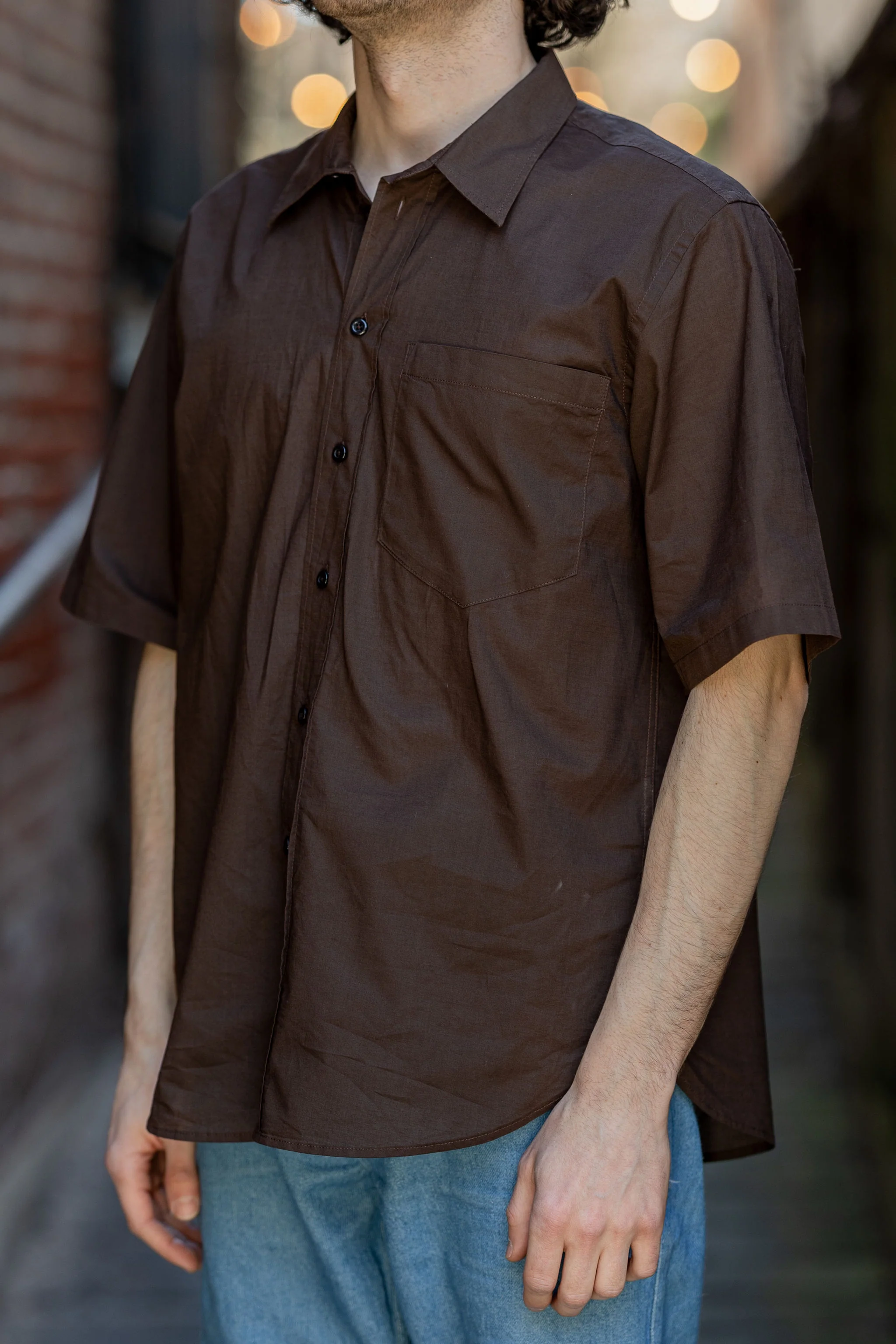 Hansen Garments Reidar Short Sleeve Shirt - Chocolate - Image 2