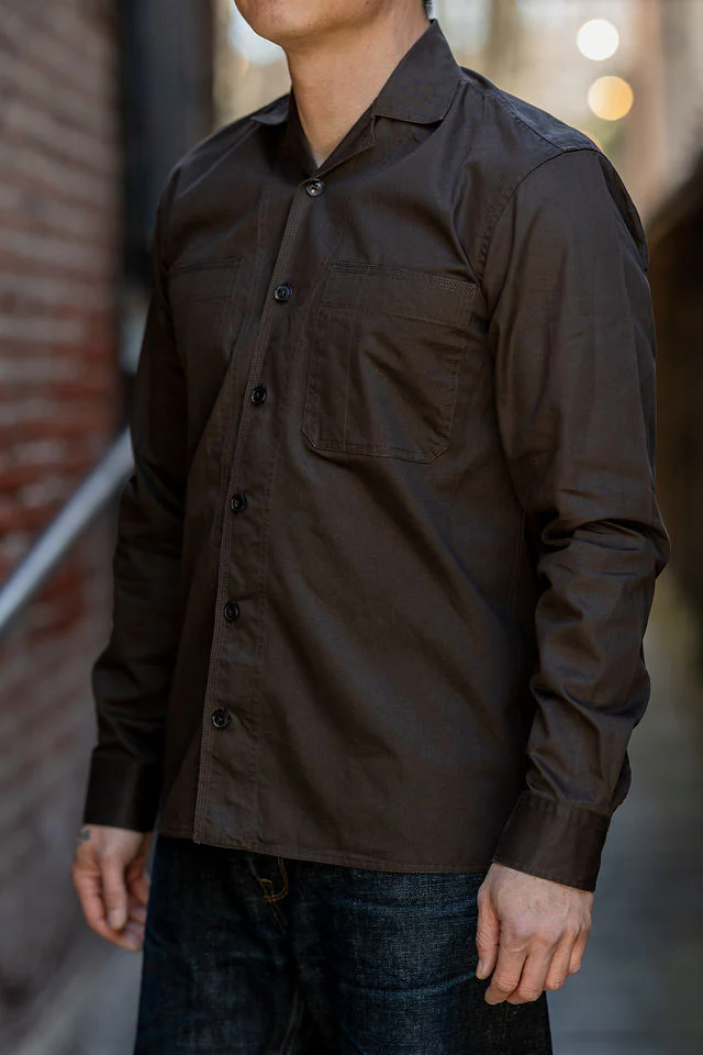 Hansen Garments Steffen Shirt Jacket - Coffee Drill - Image 2