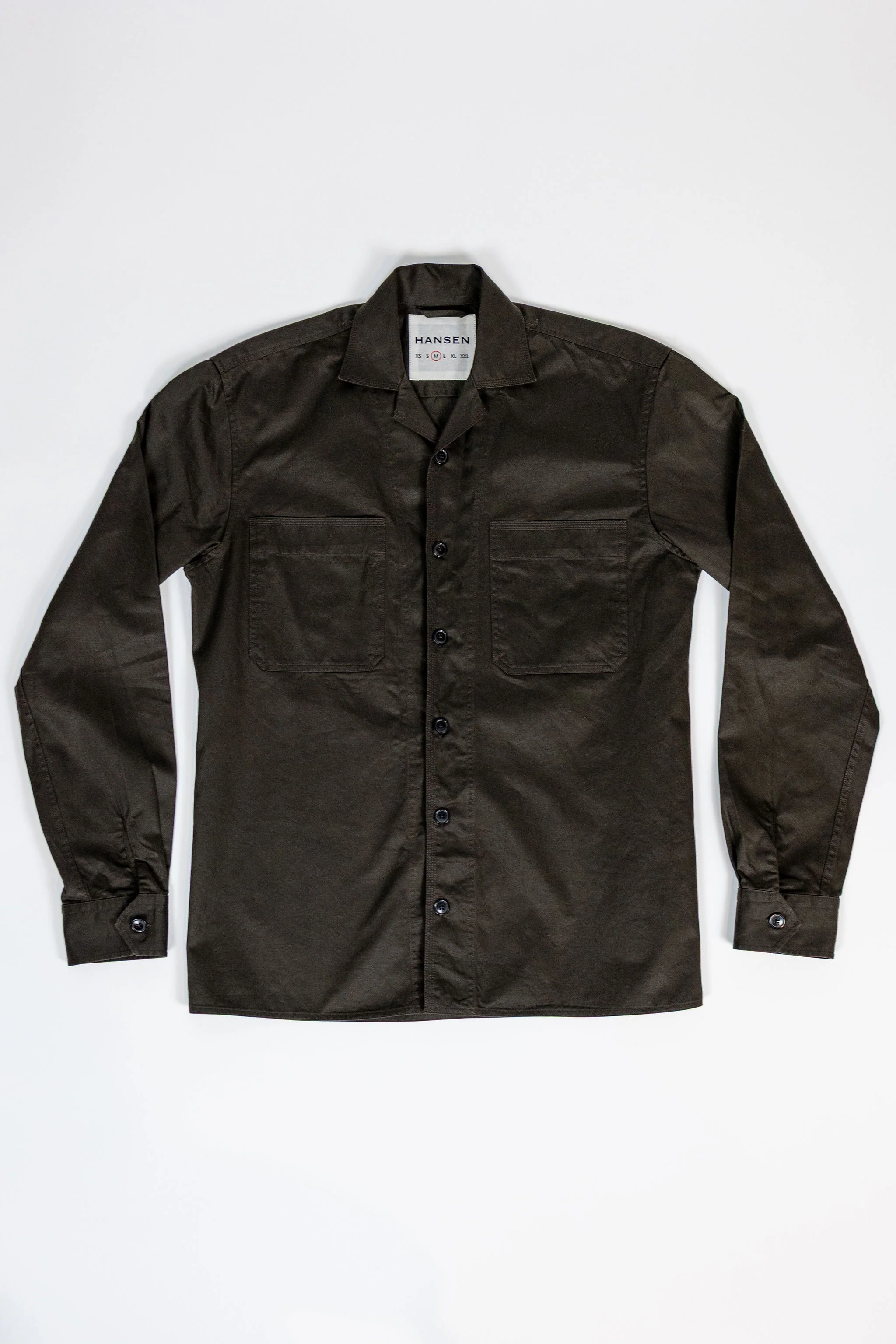 Hansen Garments Steffen Shirt Jacket - Coffee Drill - Image 4