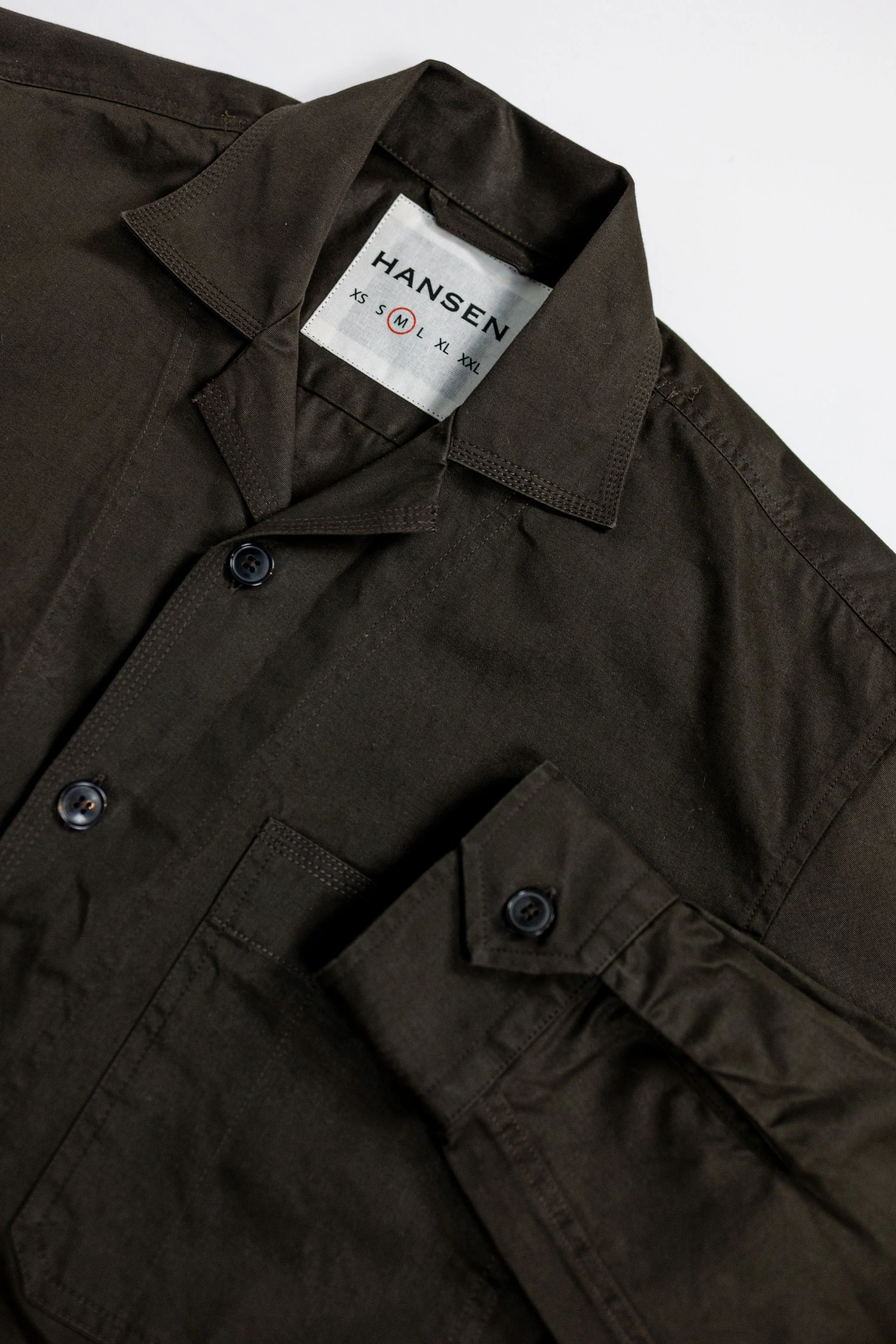 Hansen Garments Steffen Shirt Jacket - Coffee Drill - Image 5