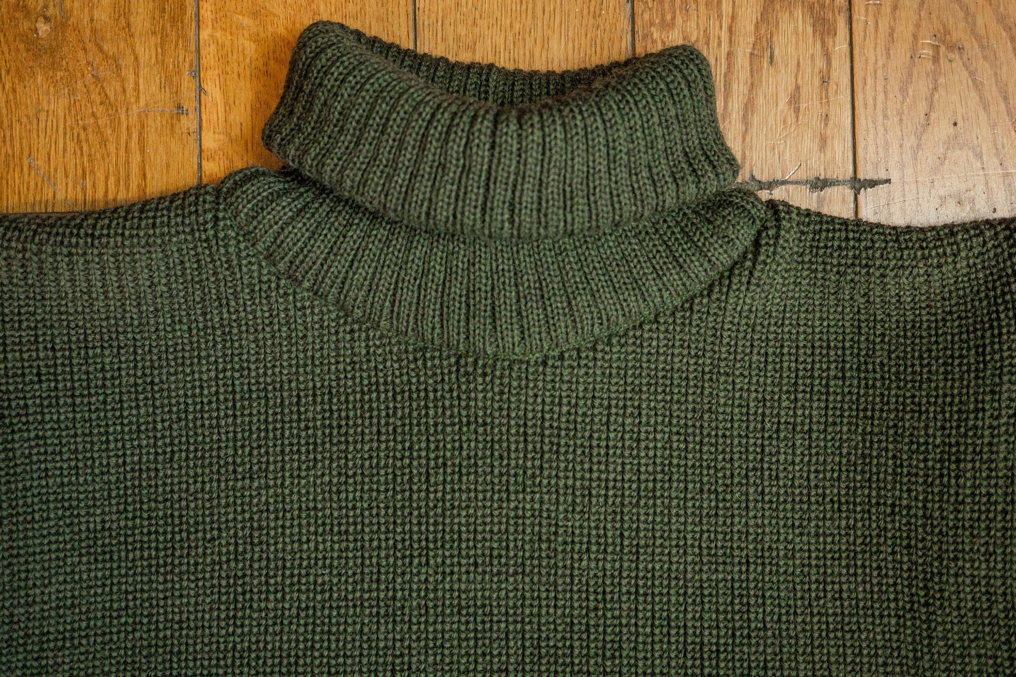 Heimat Textil Boat Roll Neck - Military Green - Image 6