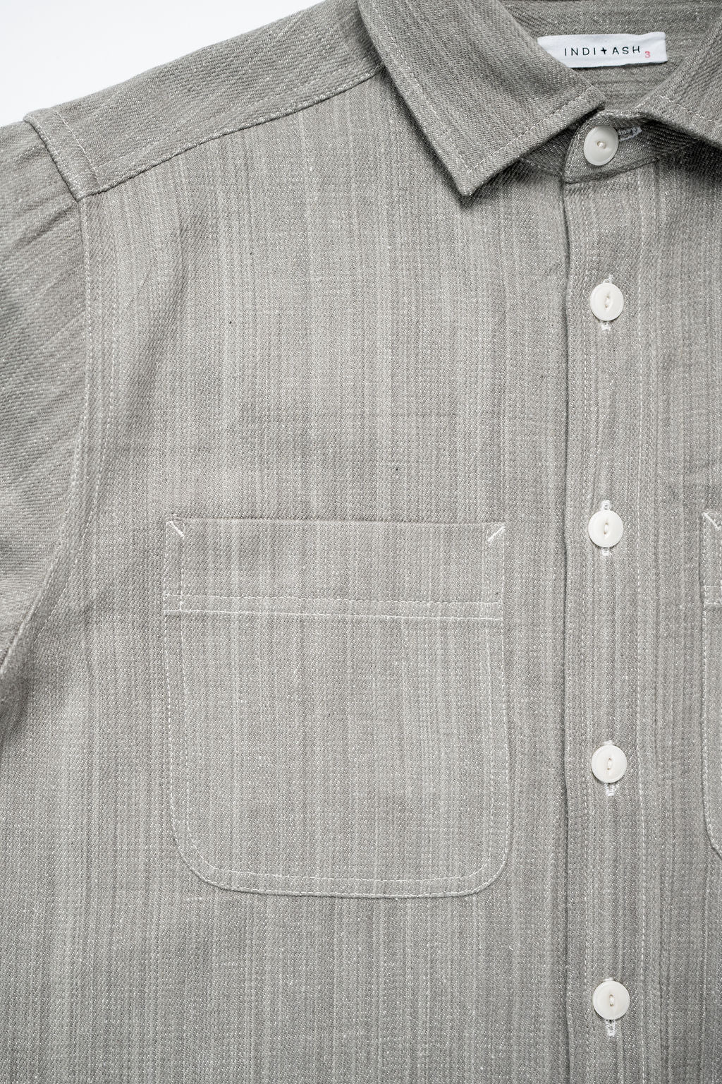 Indi + Ash Ames Workshirt - Iron Grey Handwoven Denim - Image 6