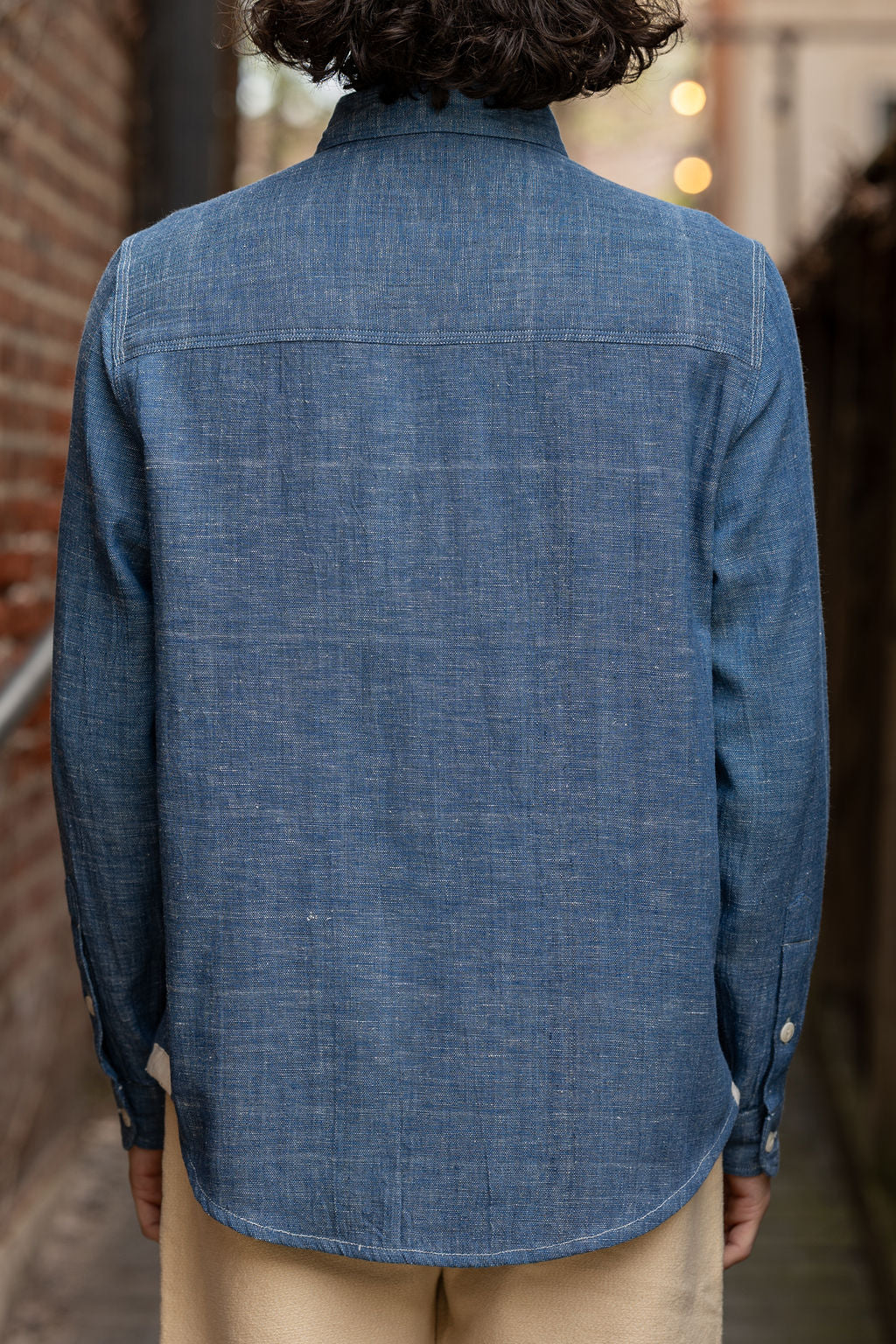 Indi + Ash L/S Smith Workshirt - Indigo/Natural - Image 3