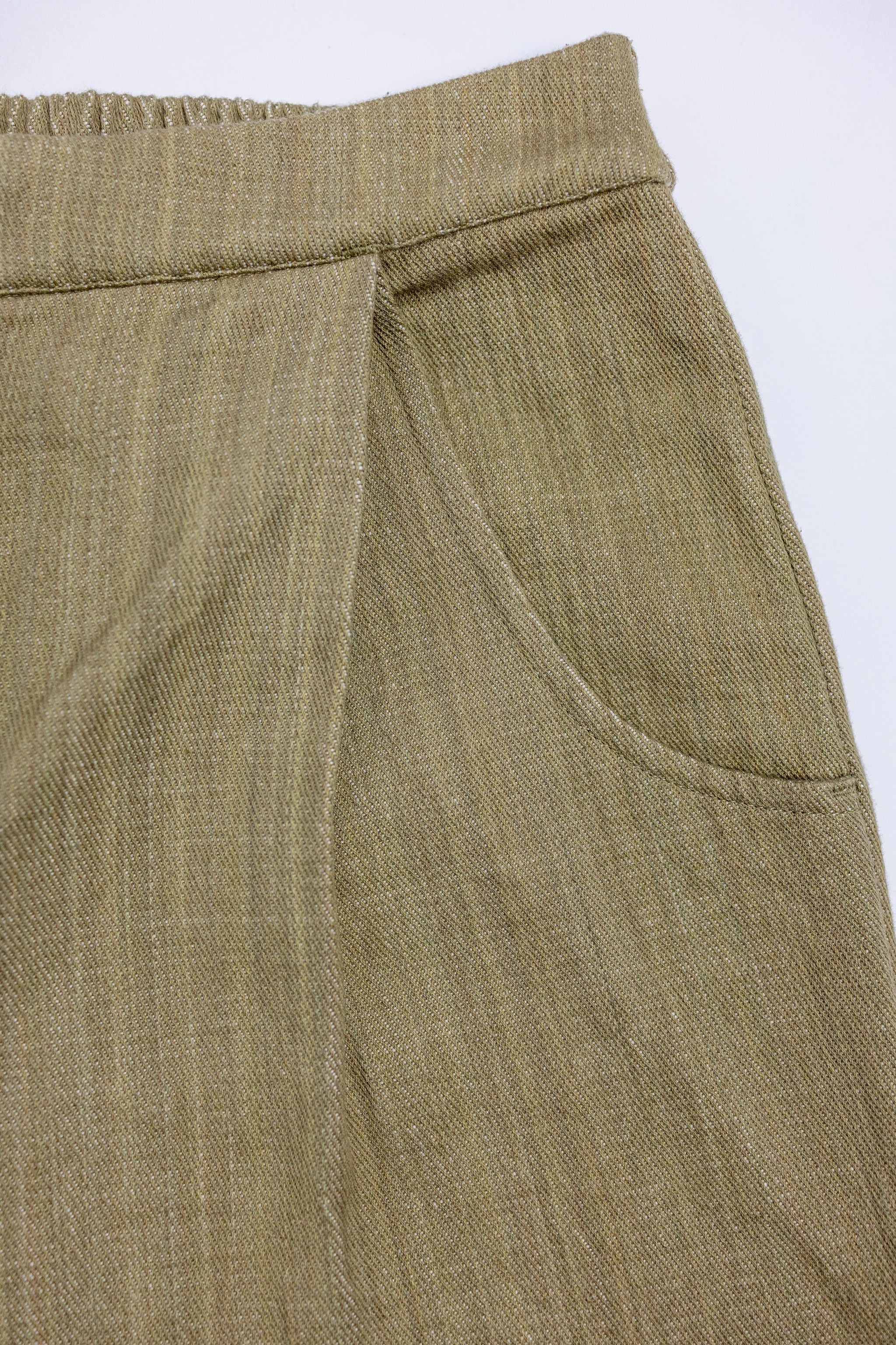 Indi + Ash Nico Pant - Olive Drab Handwoven Denim - Image 9