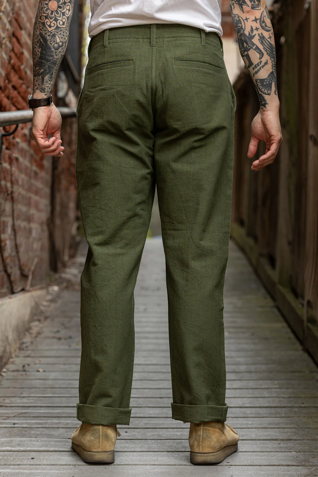 Indi + Ash Obelisk Pant - Handwoven Forest Denim - Image 3