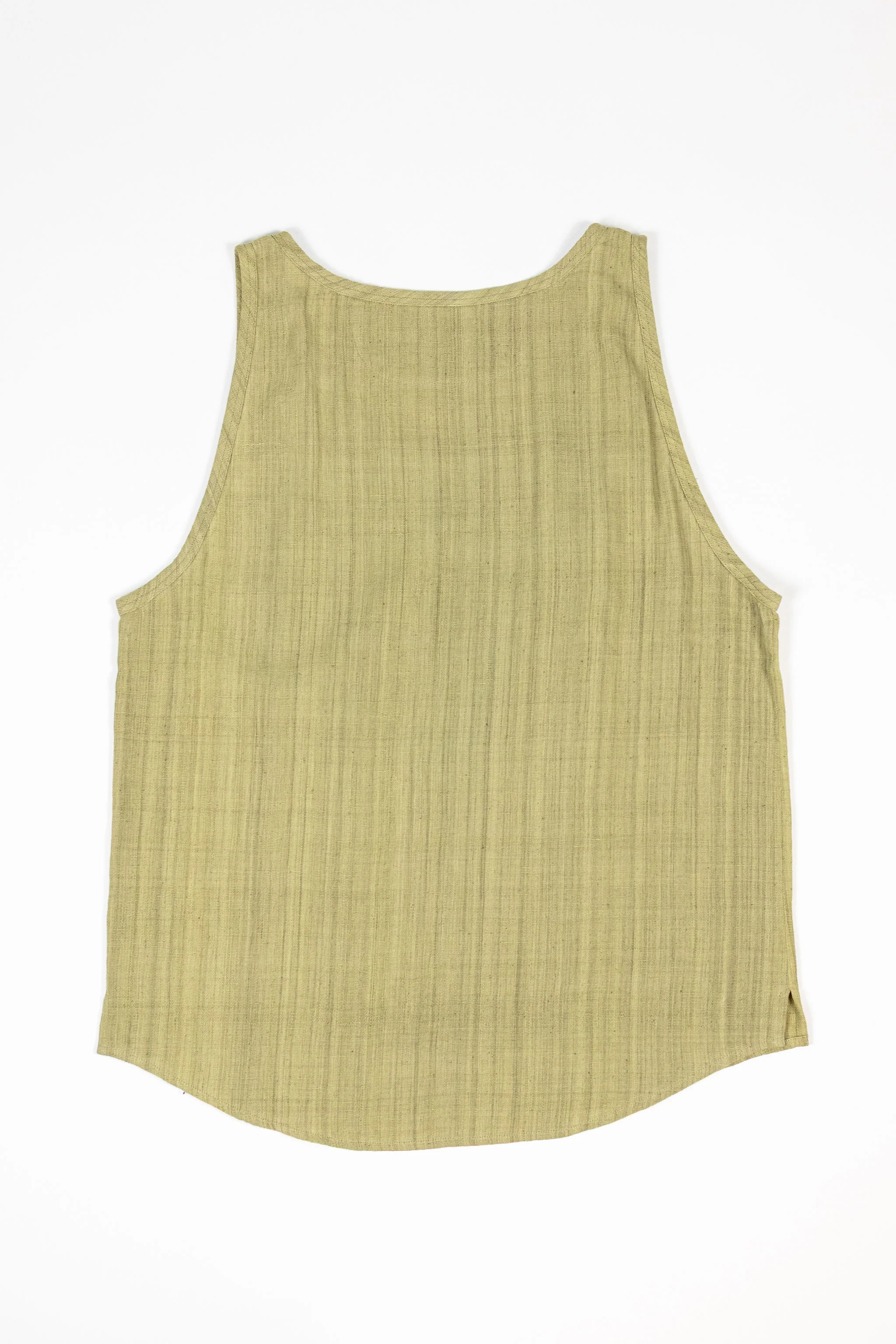 Indi + Ash Ripley Tank Handwoven Kala Cotton - Soft Olive - Image 5