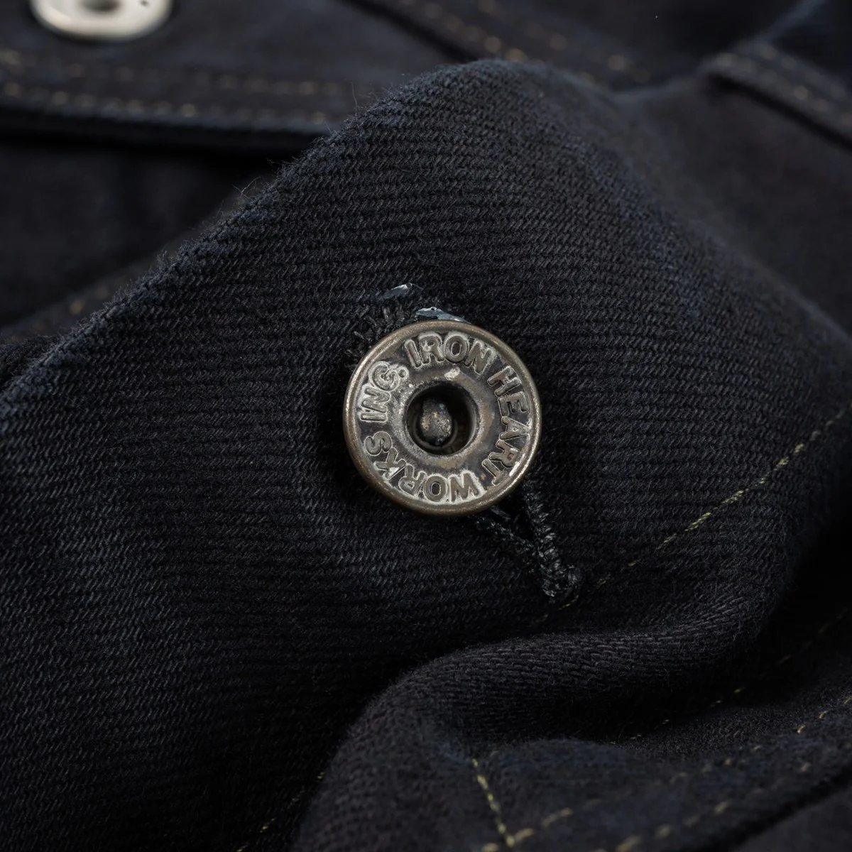 Iron Heart IH-526-142OD 14oz Selvedge Denim Modified Type III Jacket - Indigo Overdyed Black - Image 7