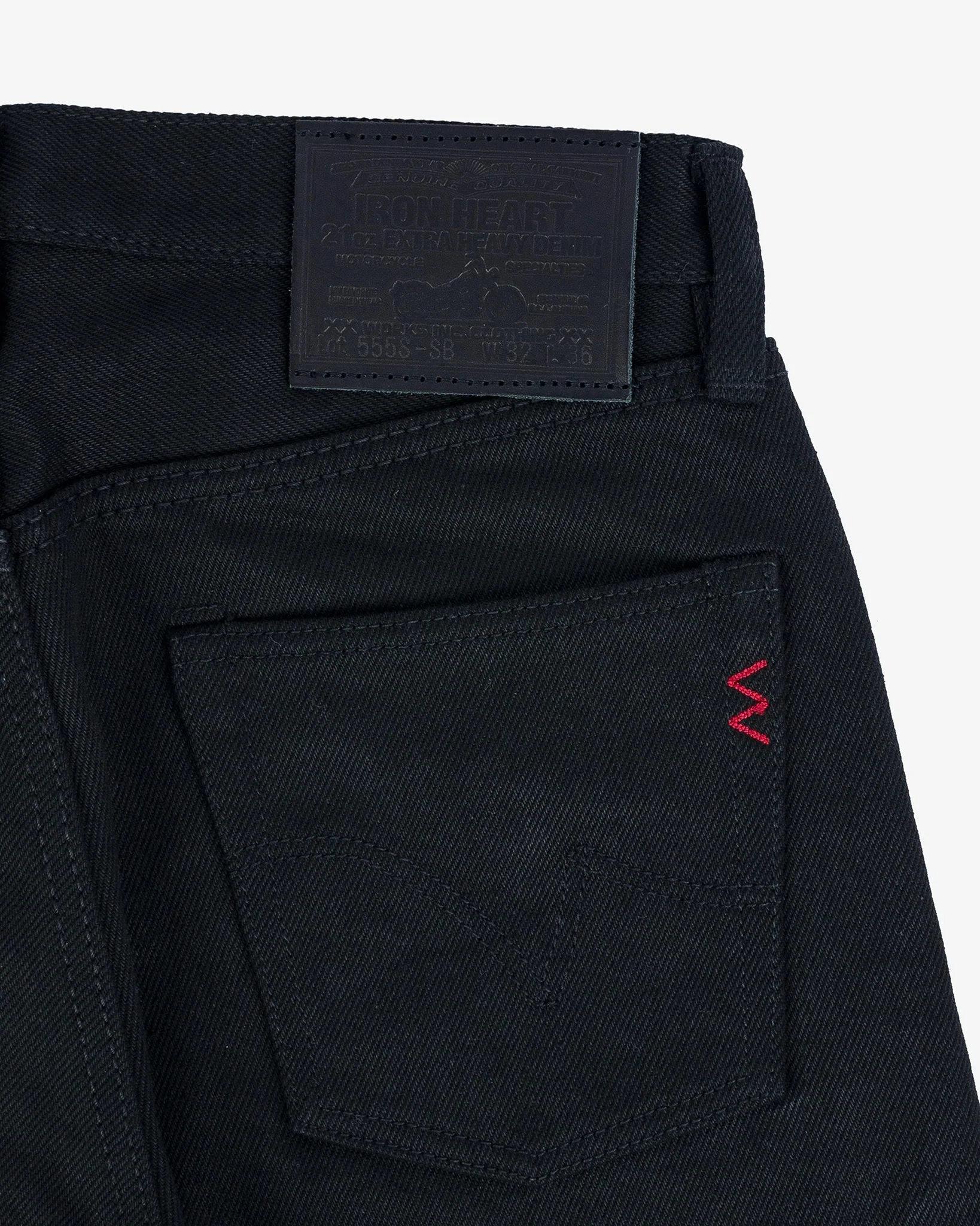 Iron Heart IH-555S-SB 21oz Selvedge Denim Super Slim Cut Jeans - Superblack Non-Fade - Image 11