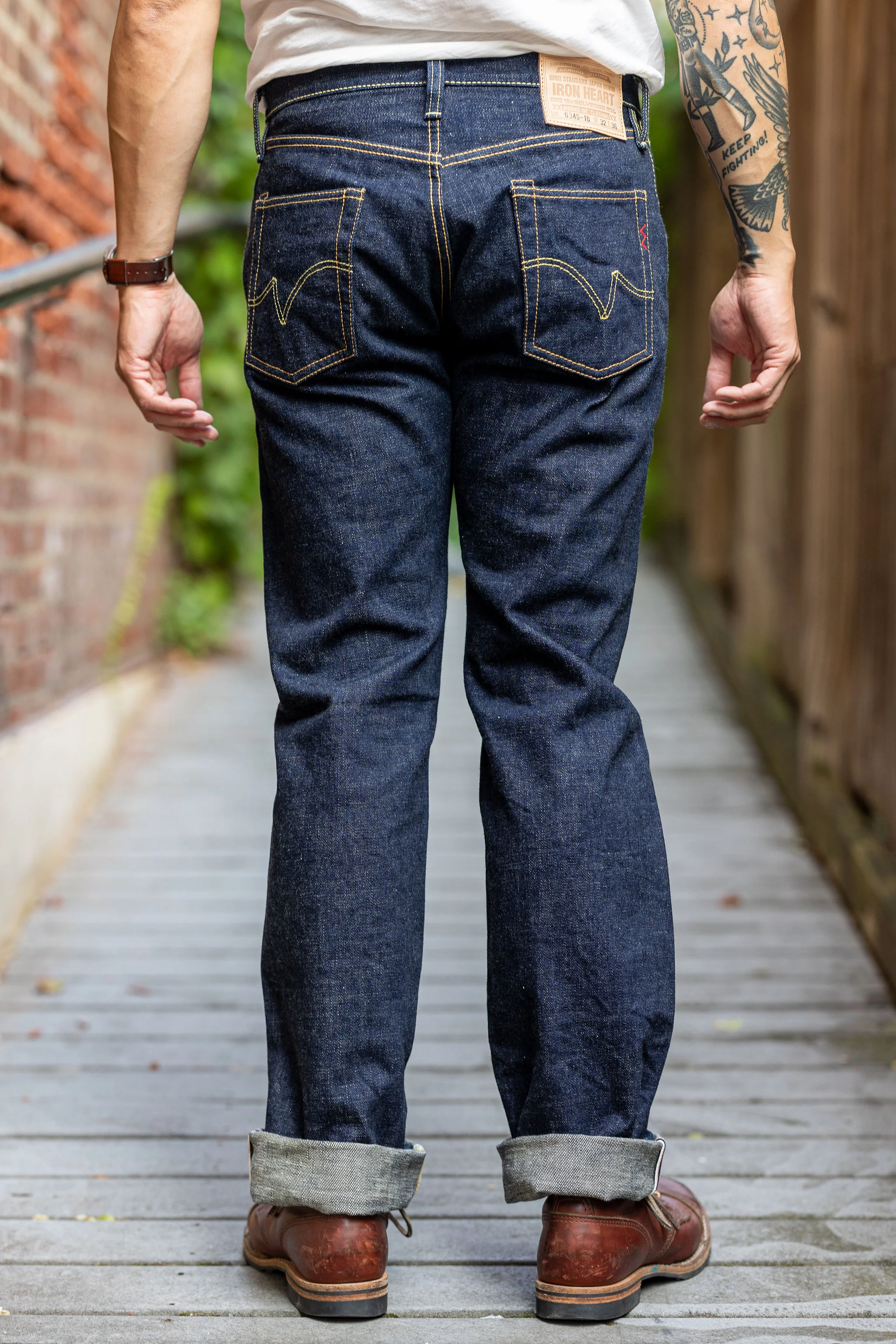 Iron Heart IH-634S-18 18oz Vintage Selvedge Denim Straight Cut Jeans - Indigo - Image 3