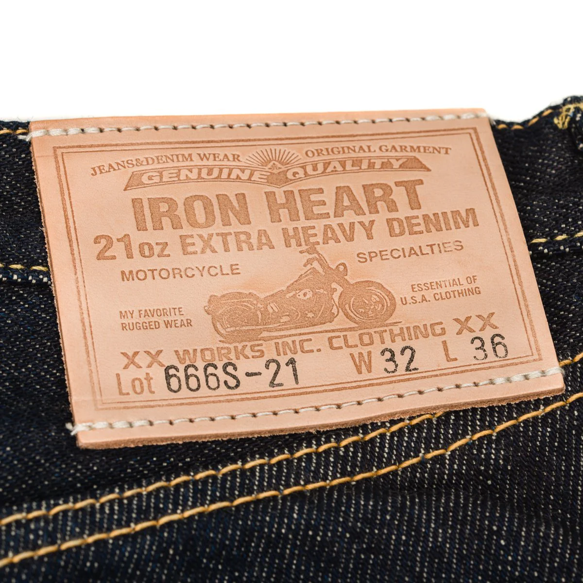 Iron Heart IH-666S-21 Indigo 21oz. Selvedge Denim - Slim Cut - Image 13