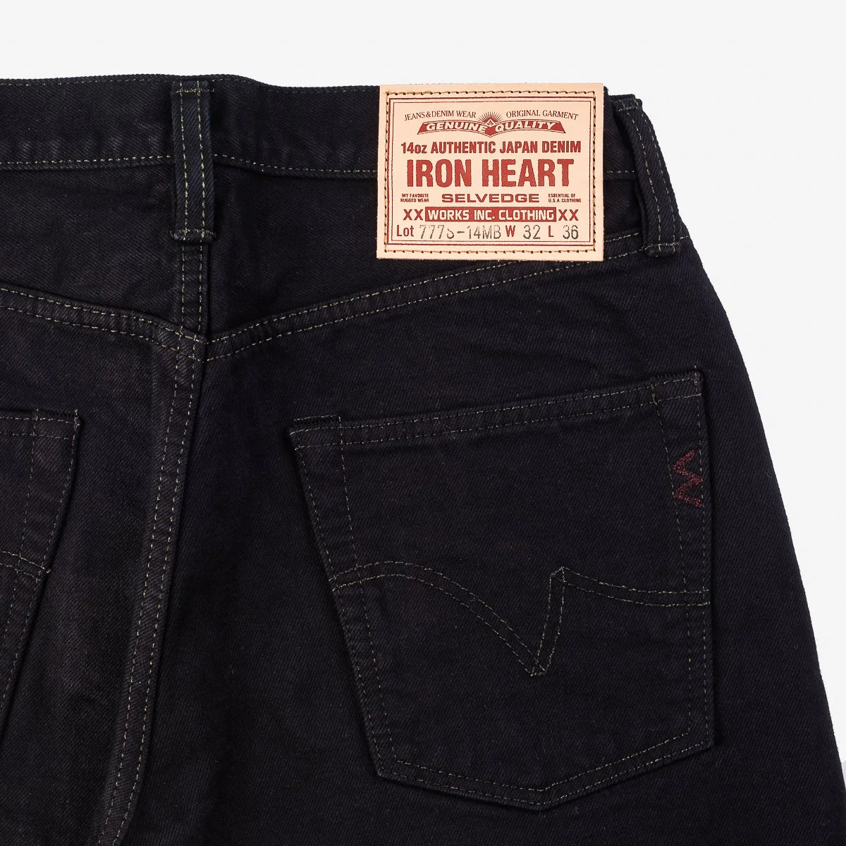 Iron Heart IH-777S-142mb 14oz Selvedge Denim Slim Tapered - Mad Black - Image 7