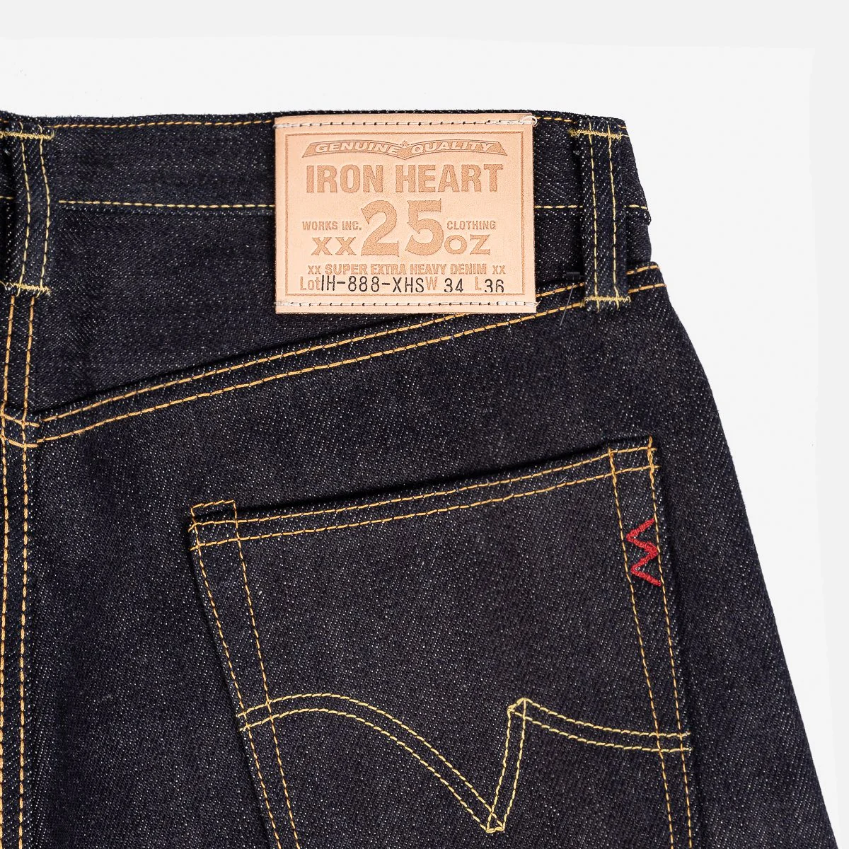 Iron Heart IH-888-XHS 25oz Selvedge Denim Medium/High Rise Tapered Cut Jeans - Indigo - Image 7